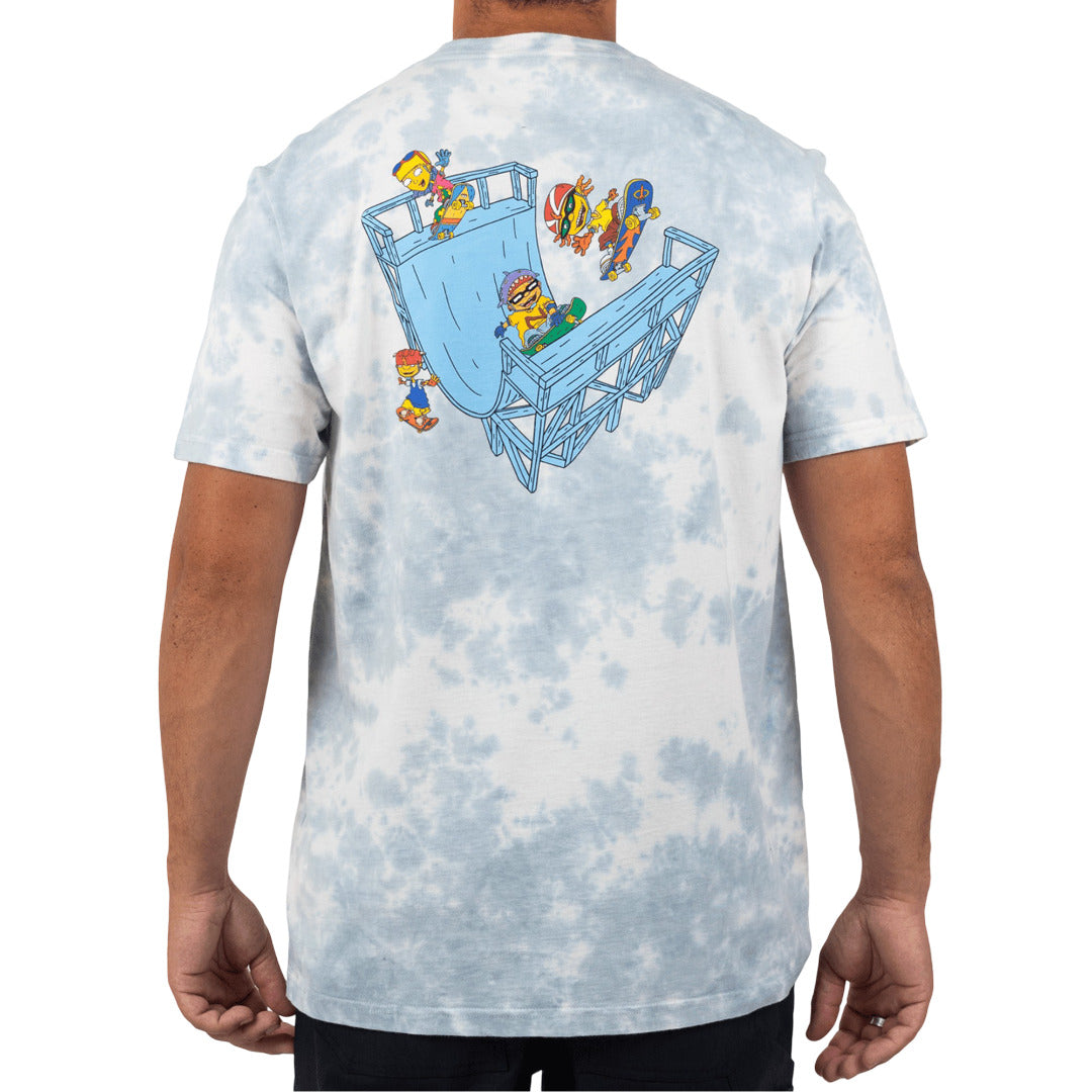 Stance Rocket Power T-Shirt Batikdruck In Blau |model