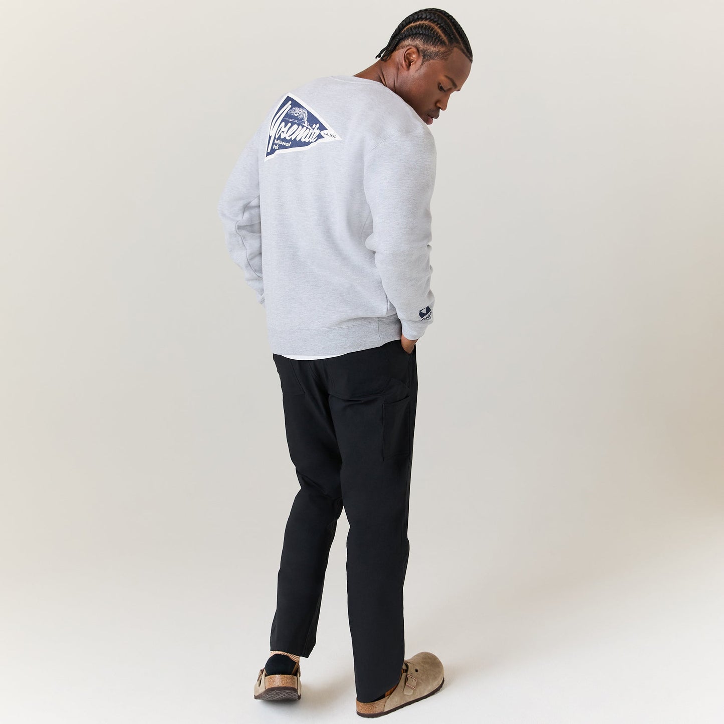 Stance National Parks Crewneck Grau Meliert |model