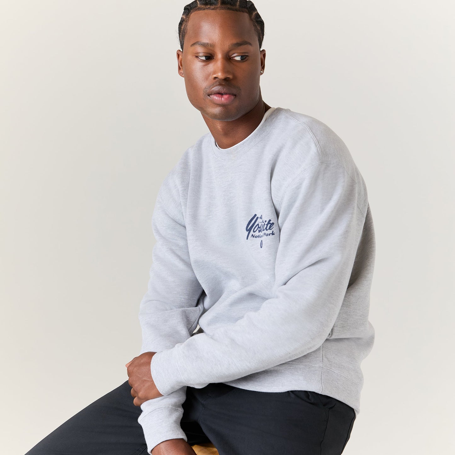 Stance National Parks Crewneck Grau Meliert |model