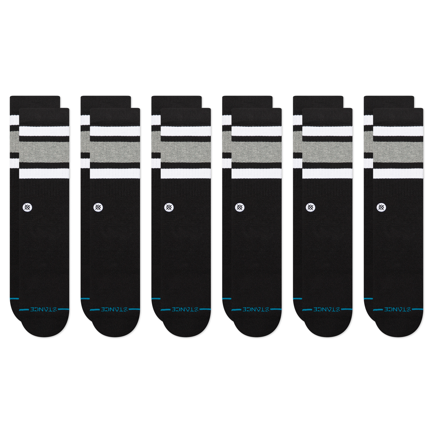 Stance Lifestyle Boyd Crew Socken 6er Pack Schwarz