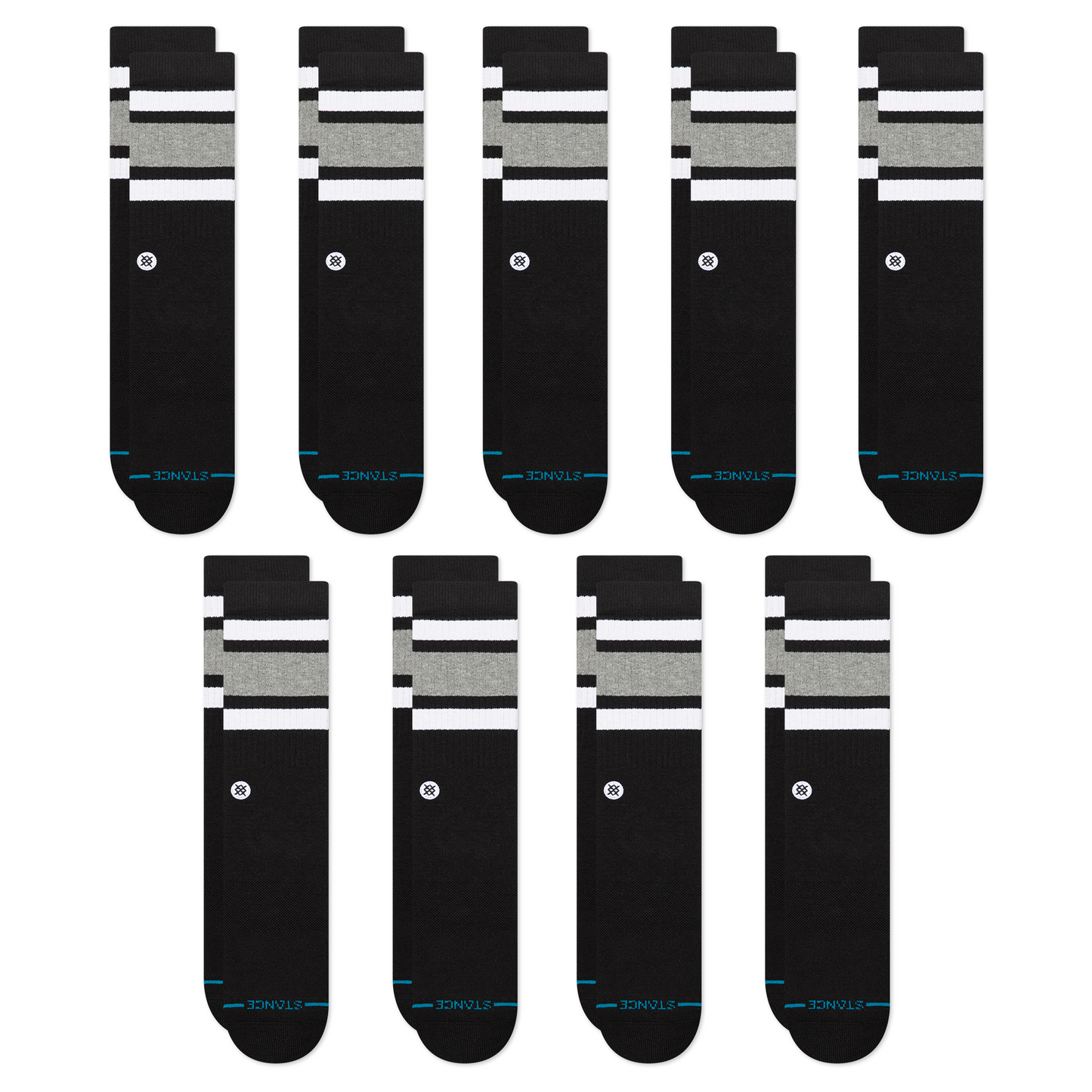 Stance Lifestyle Boyd Crew Socken 9er Pack Schwarz