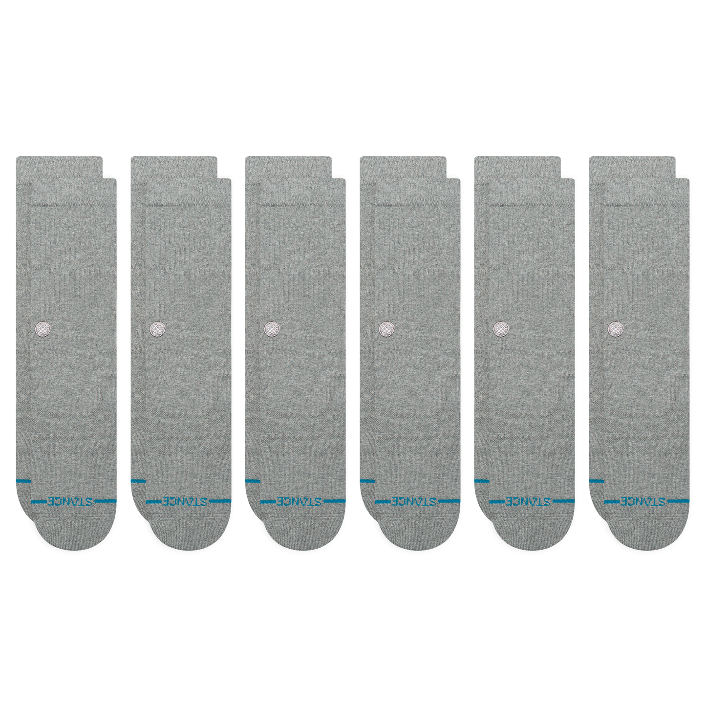 Stance Icon Crew Socken 6er Pack Heidegrau