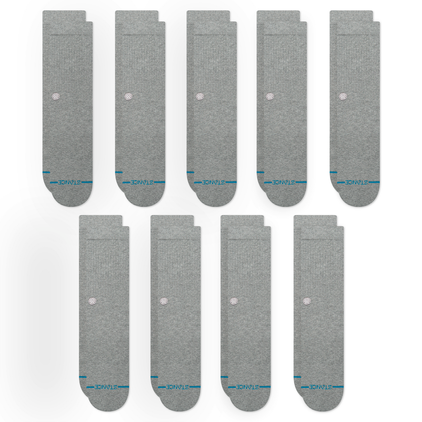 Stance Icon Crew Socken 9er Pack Heidegrau