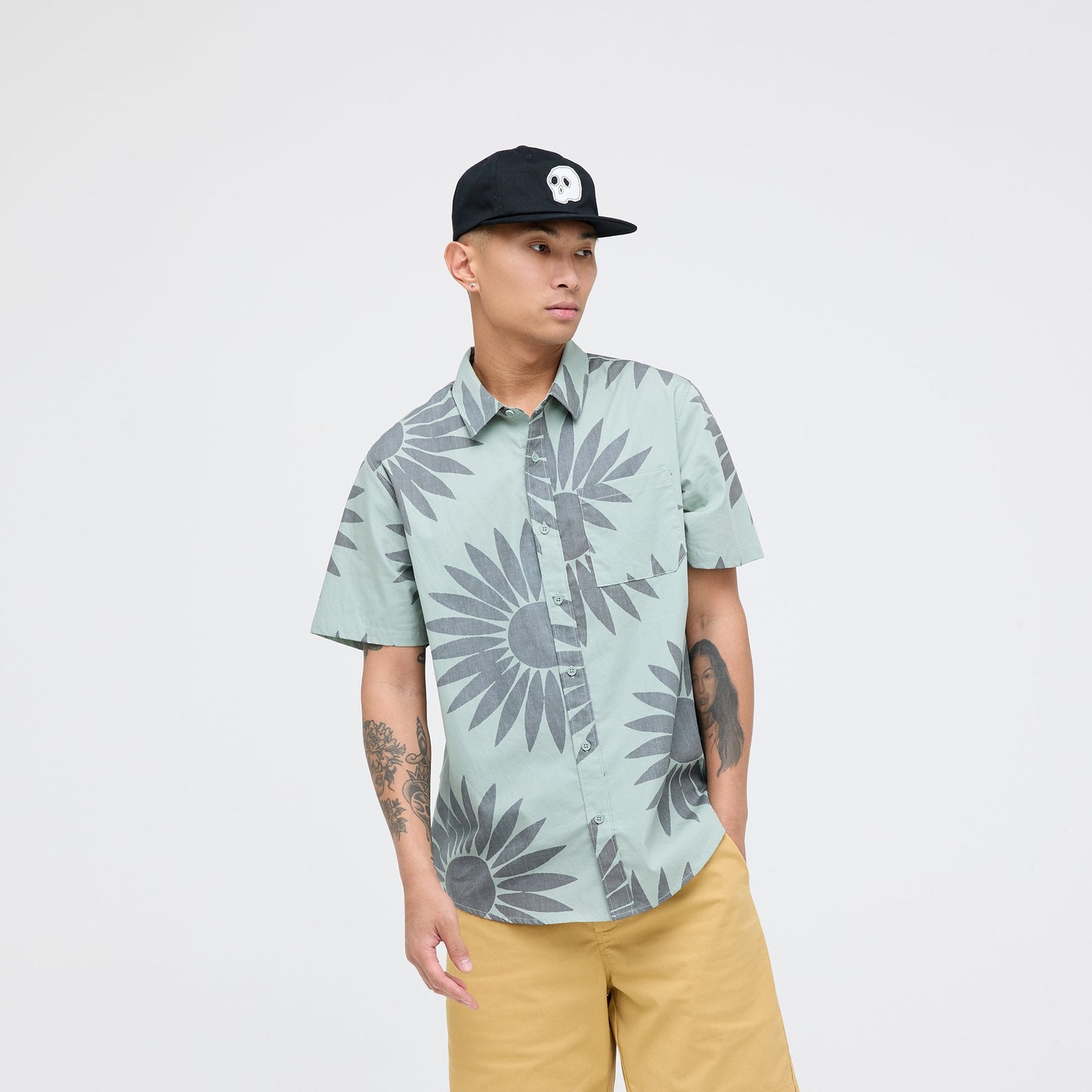 Stance Bales Geknöpftes T-Shirt Meeresgrün