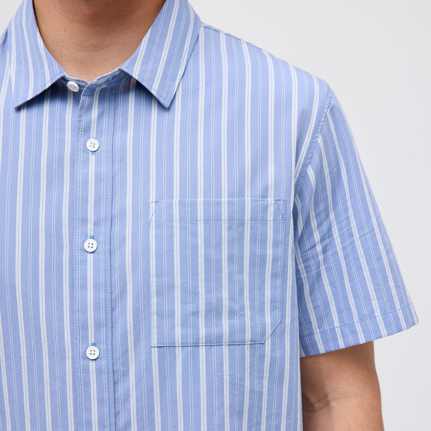 Stance Bales Geknöpftes T-Shirt Stone Blue