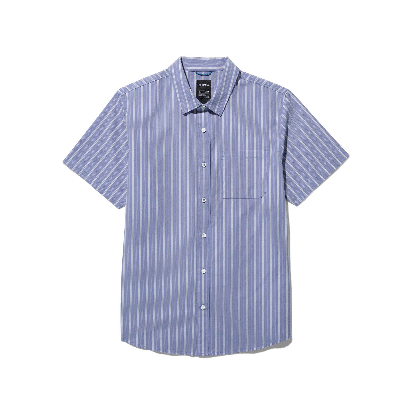 Stance Bales Geknöpftes T-Shirt Stone Blue