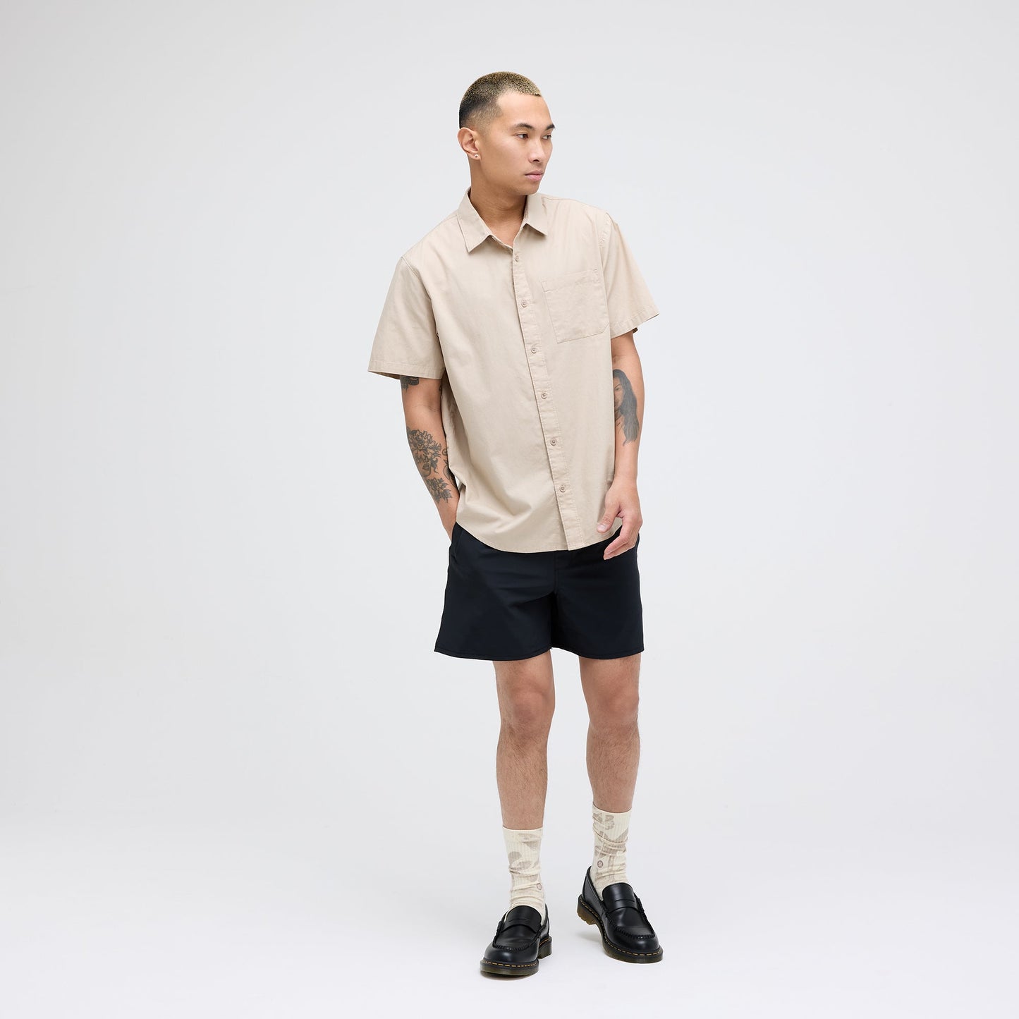 Stance Bales Geknöpftes T-Shirt Kordelzug In Grau