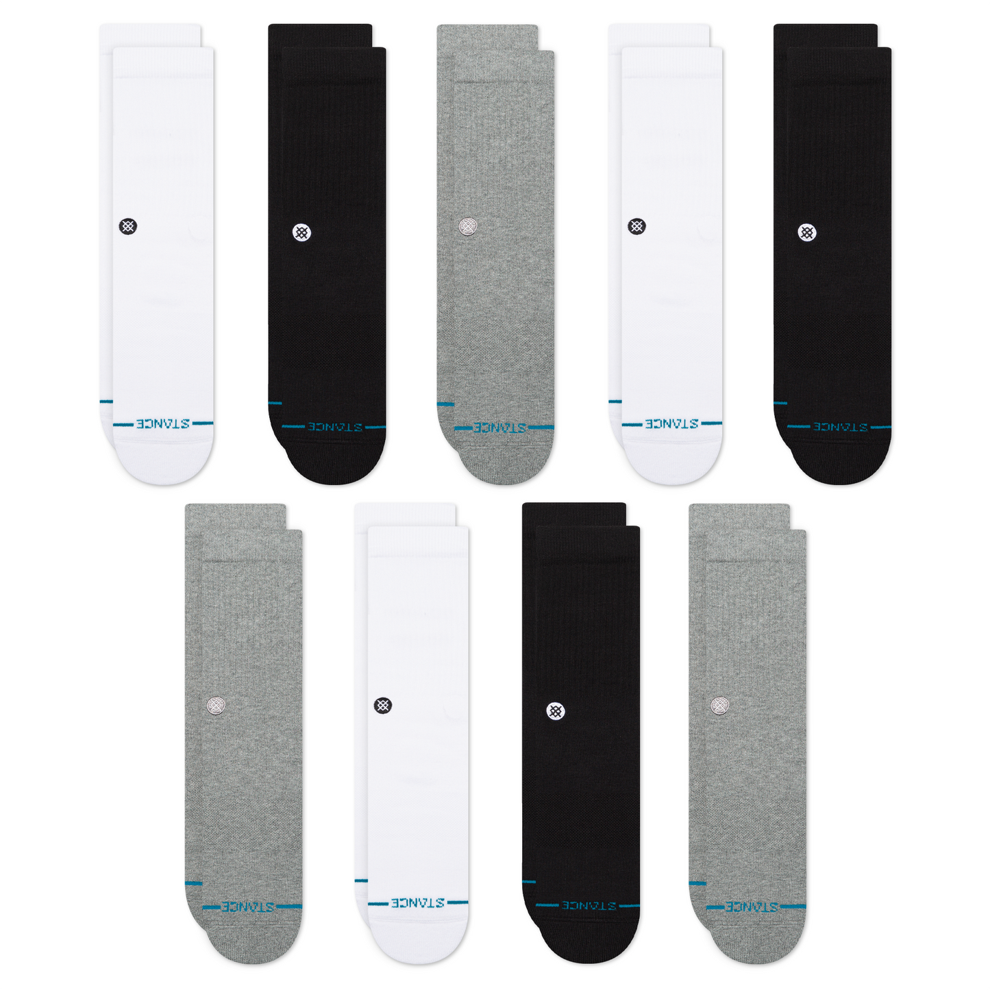 Stance Icon Crew Socken 9er Pack Bunt