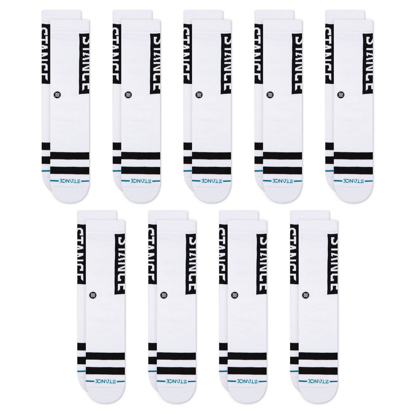 Stance OG Crew Socken 9er Pack Weiß