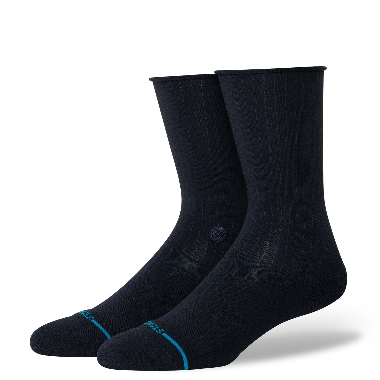 ROLLED SOLID CREW SOCKEN