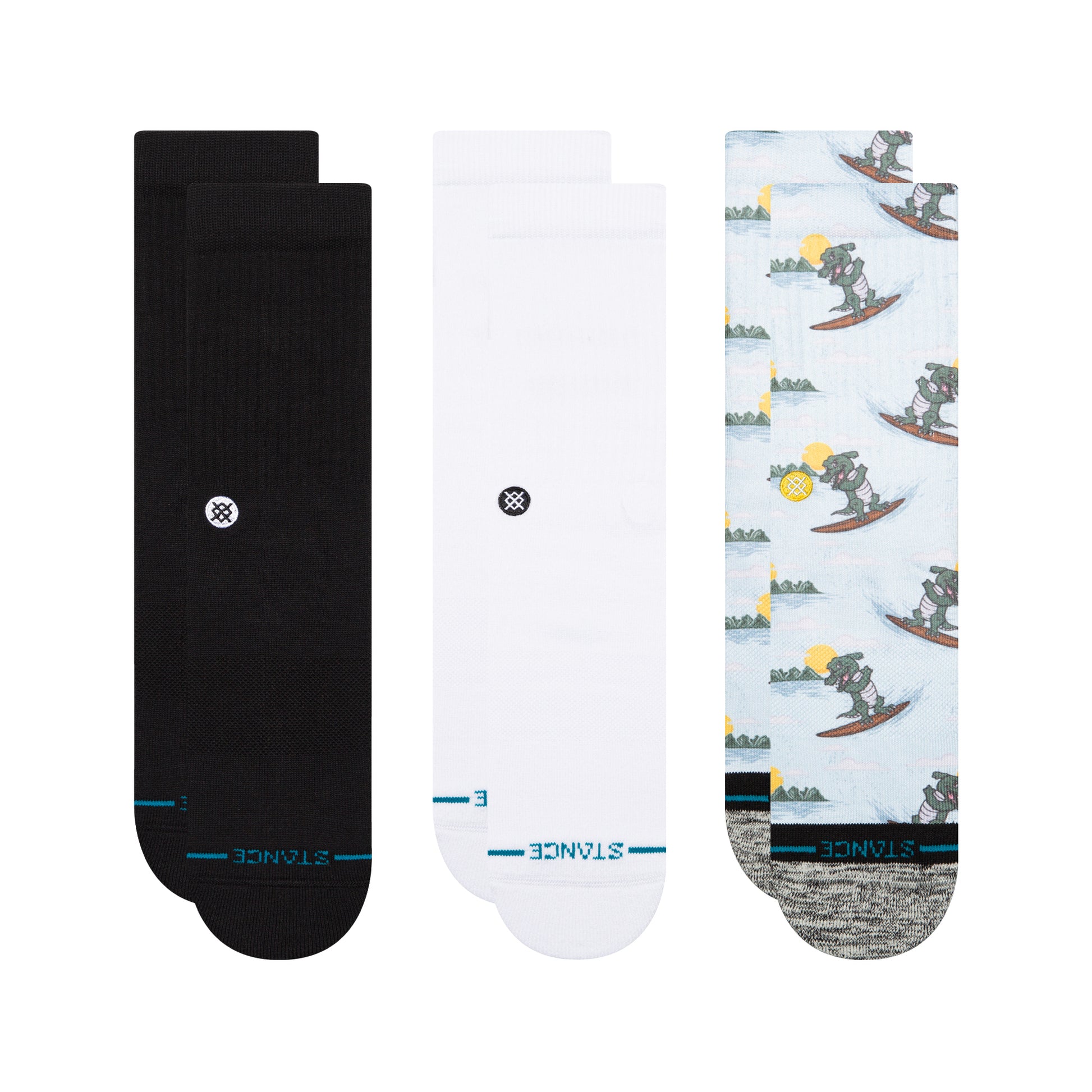 Stance Lifestyle Crew Socken 3er Pack Blau / Schwarz / Weiss