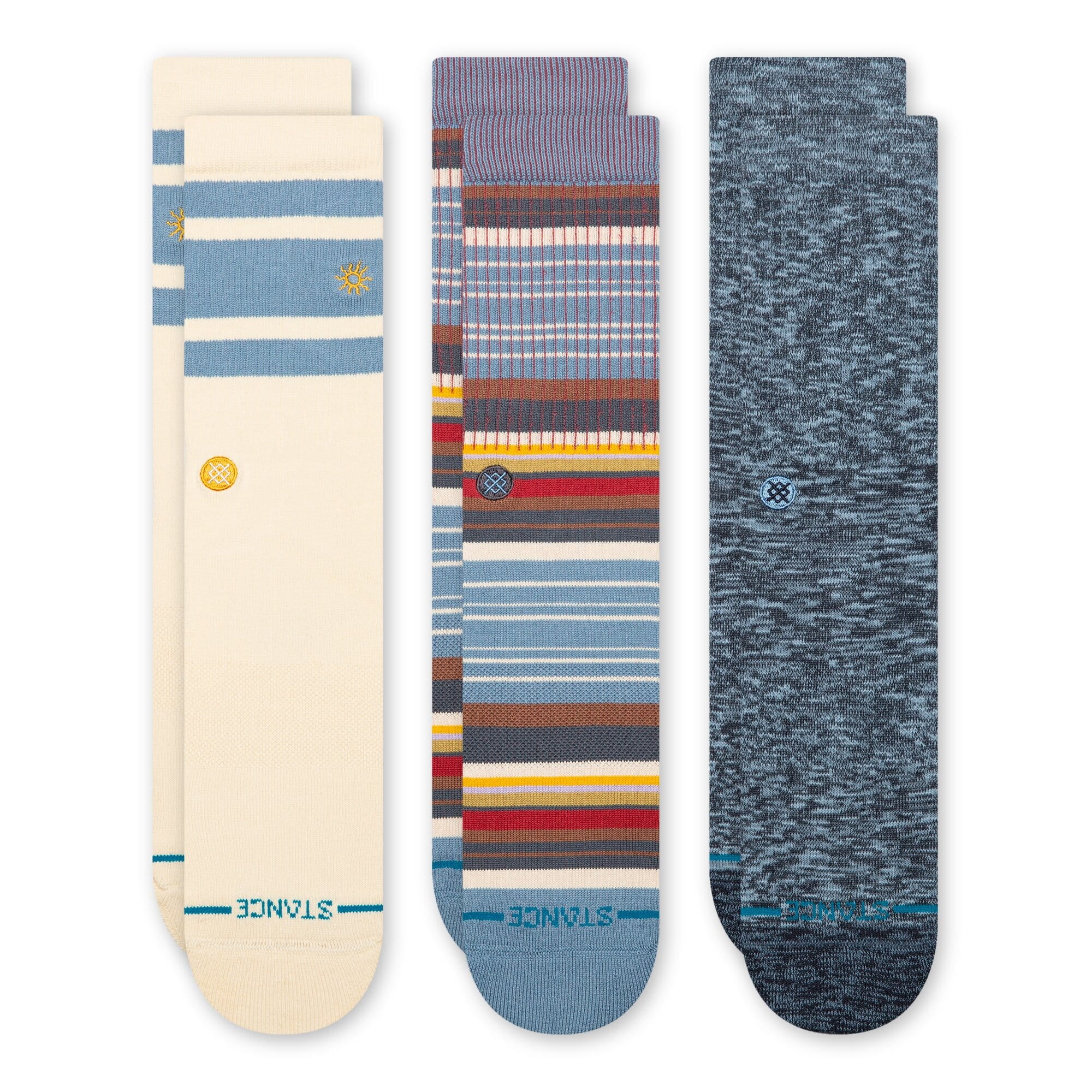 Stance Striped Slub Seasonal Crew Sock 3 Pack