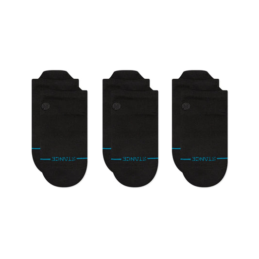 Stance Icon Low Tab Socken 3er Pack Schwarz/Schwarz