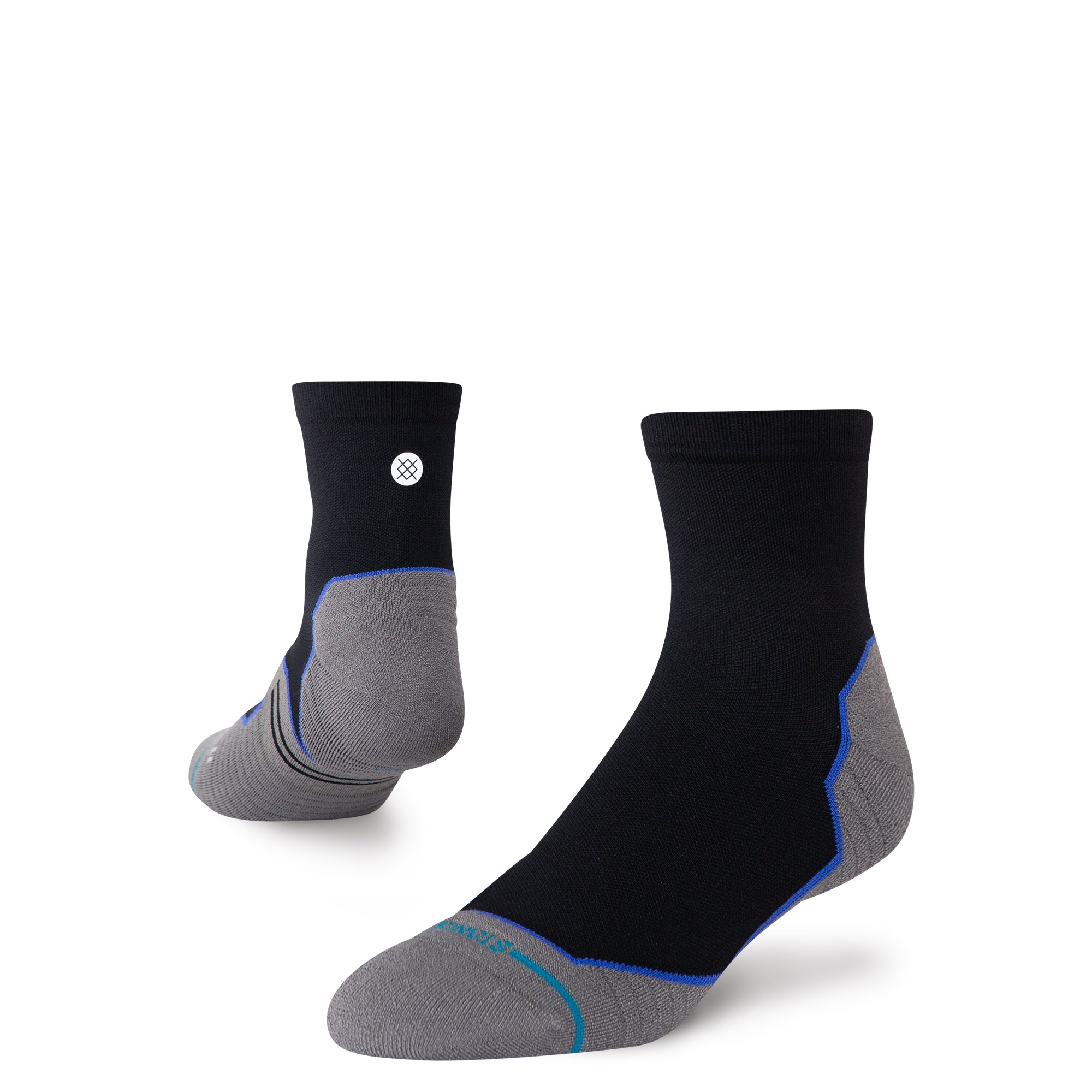 Stance Contrast Seam Light Quarter Sock Black