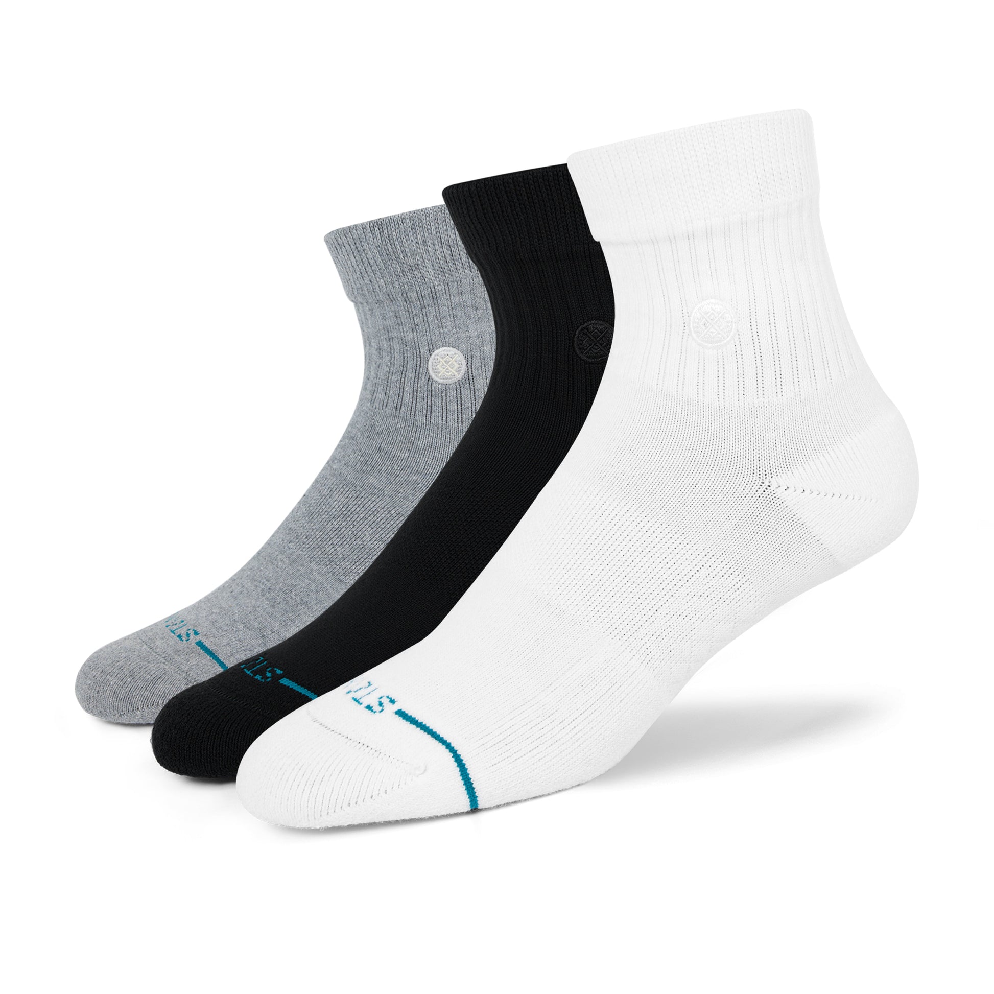 Stance Icon Quarter Sock 3 Pack Black Grey