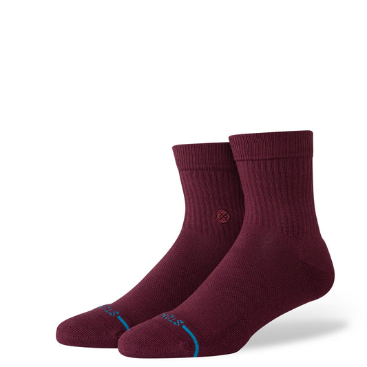 Icon Quarter Socken Weinrot