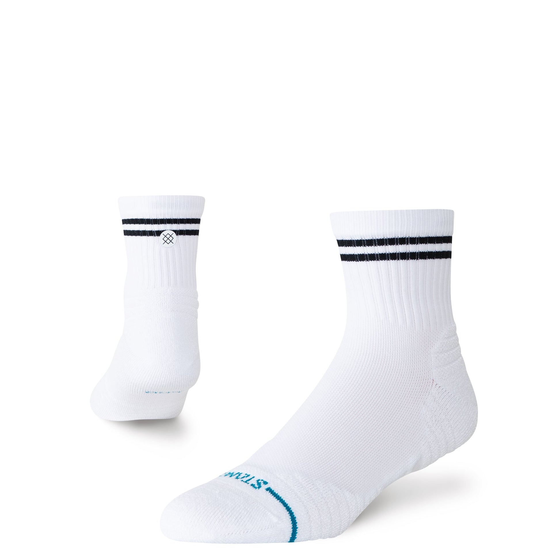 Stance Lined Up Mid Quarter Sock White