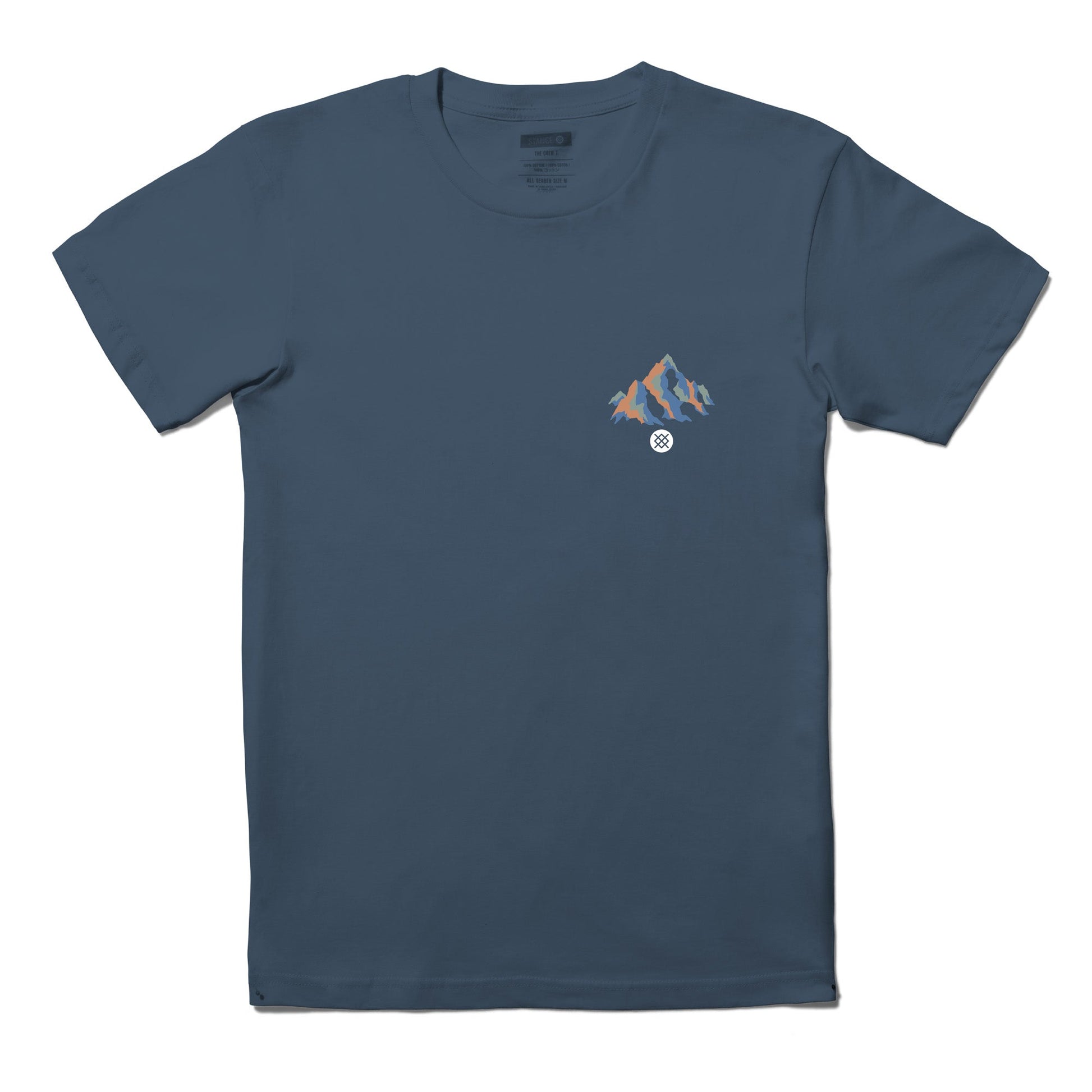 Stance Peaks T Shirt Sea Blue