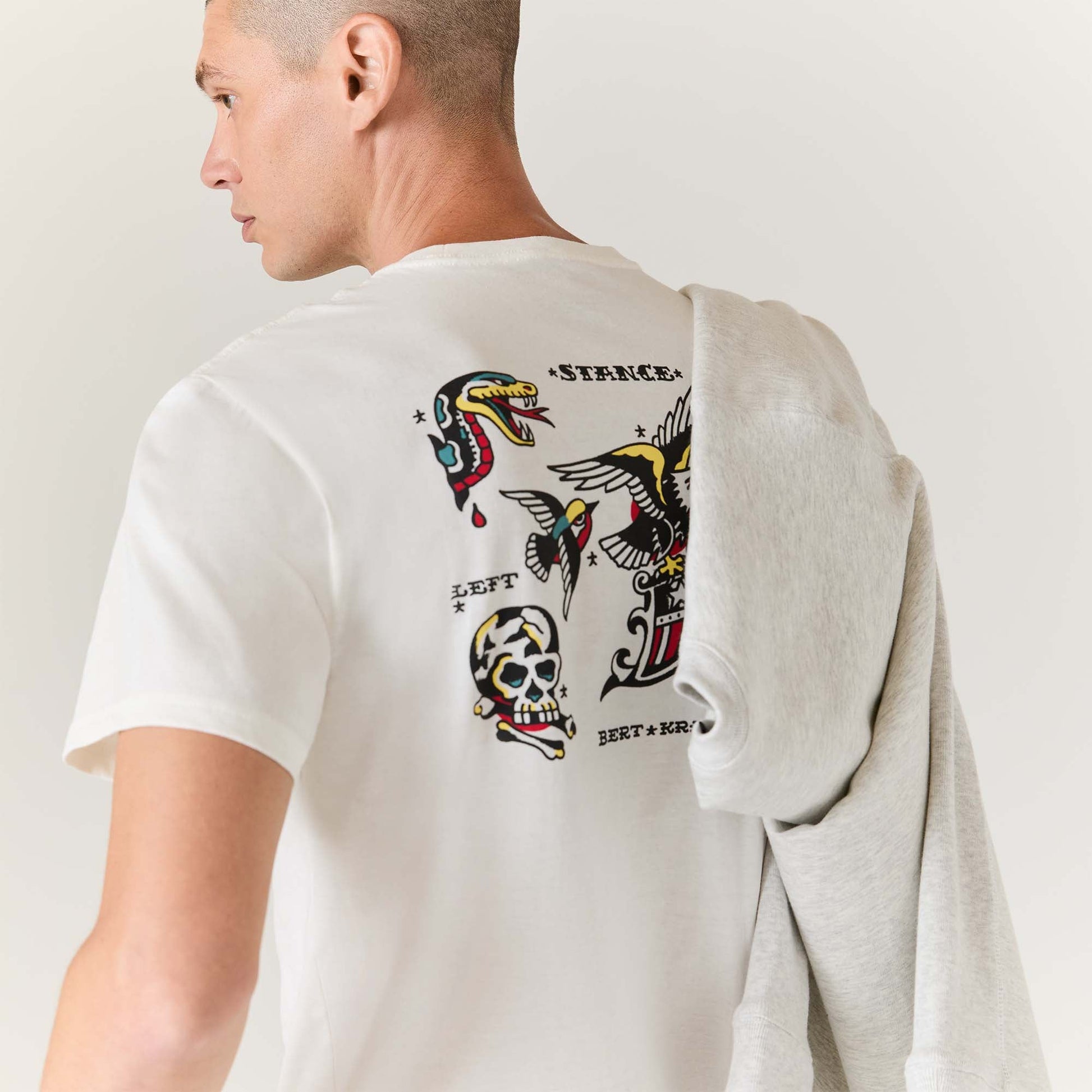 Stance Bert Krak Flash T-Shirt Canvas |model