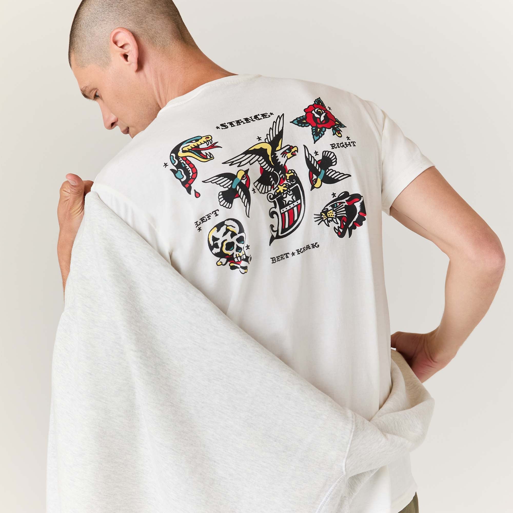 Stance Bert Krak Flash T-Shirt Canvas |model