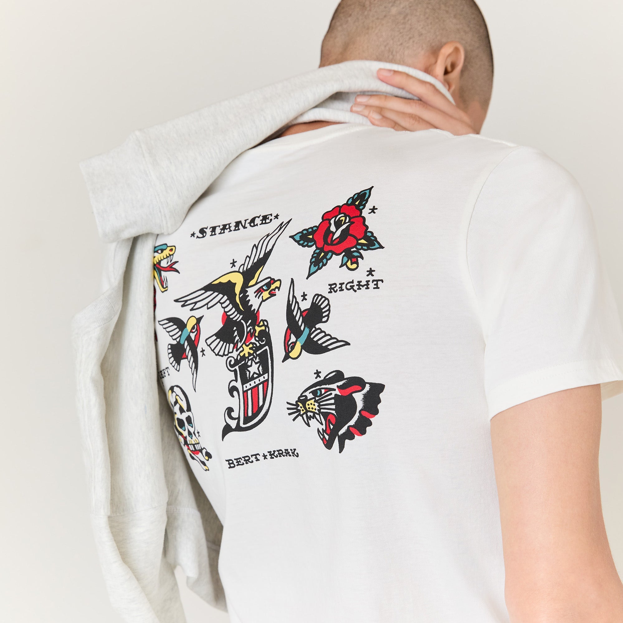 Stance Bert Krak Flash T-Shirt Canvas |model