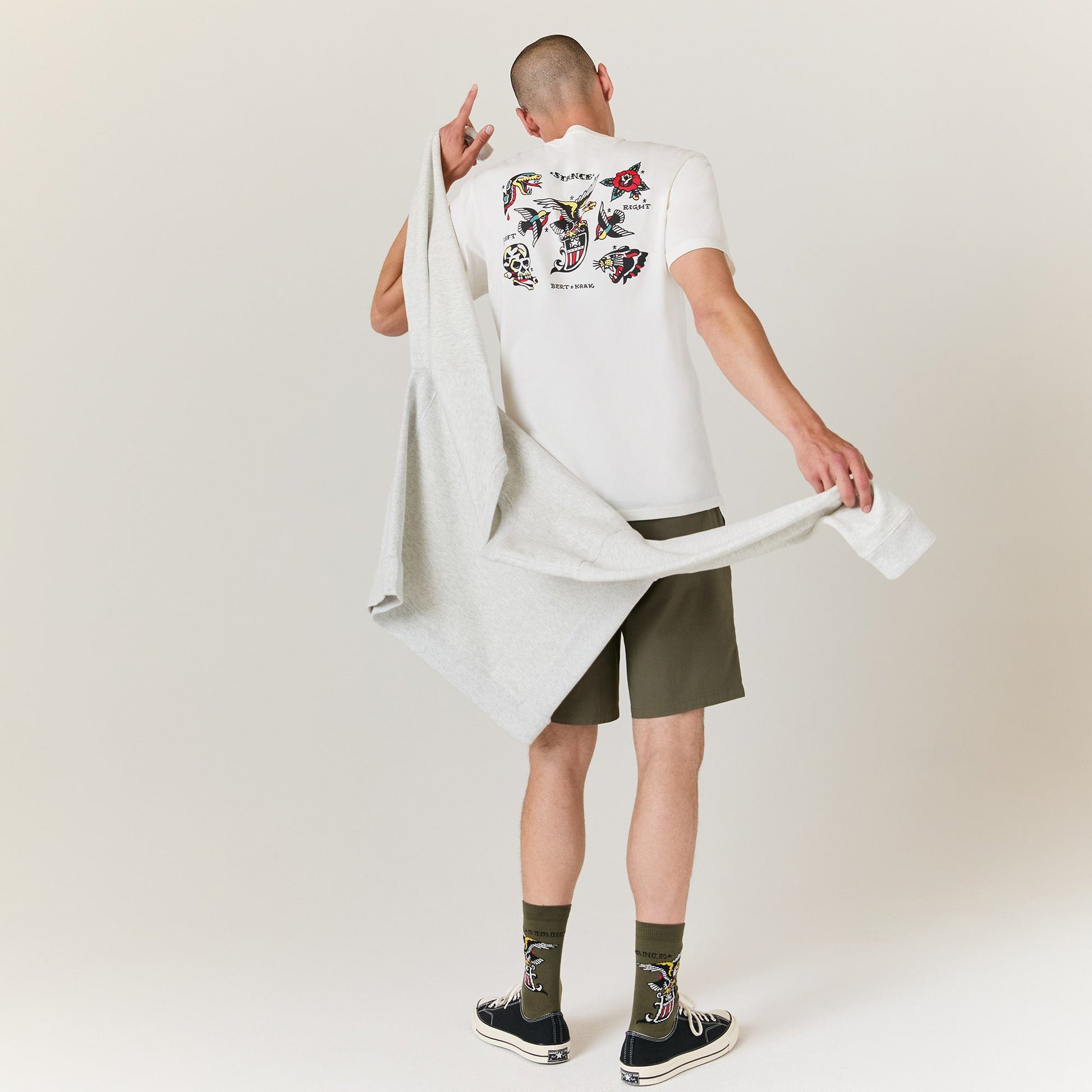 Stance Bert Krak Flash T-Shirt Canvas |model