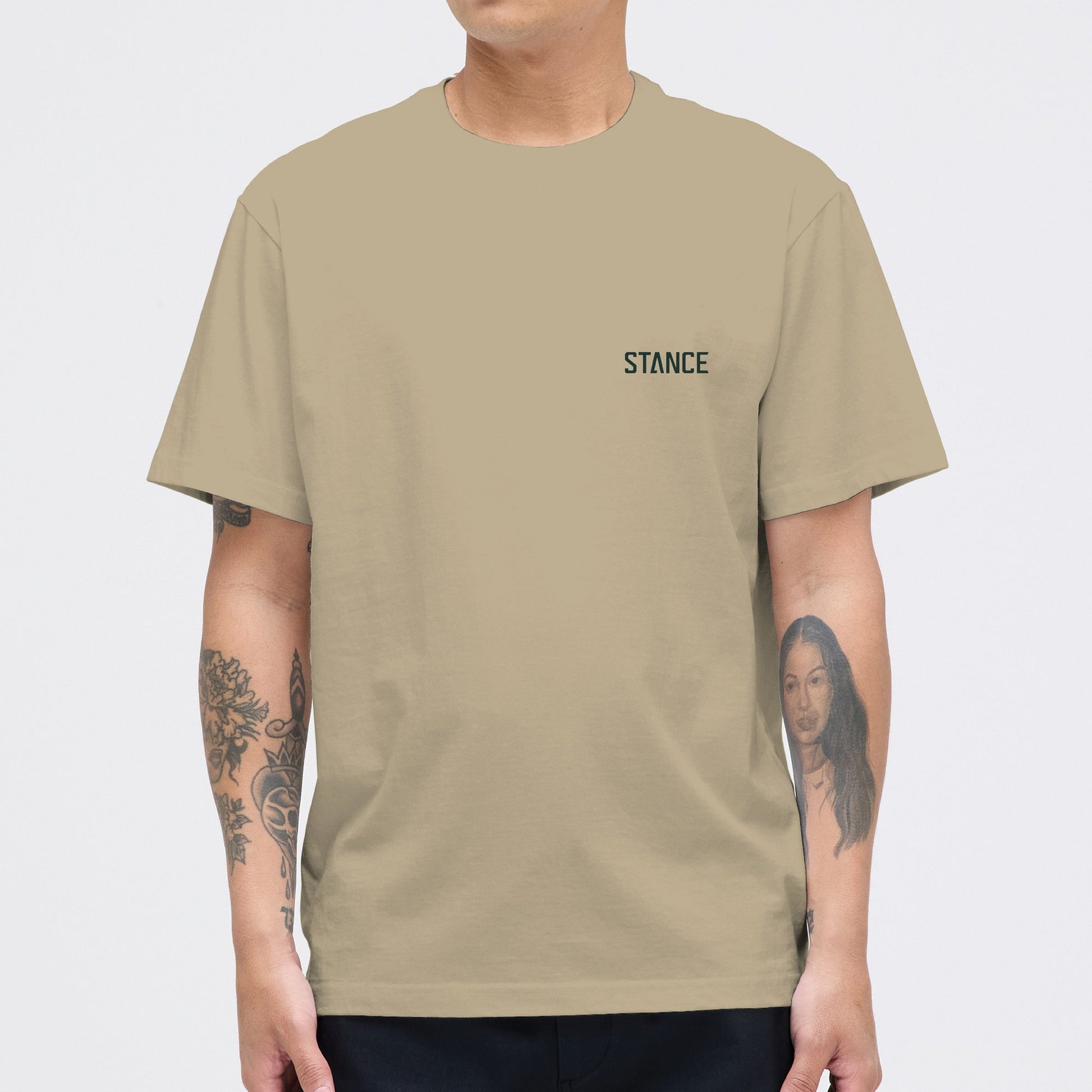 Stance Mountain T Shirt Khaki|model