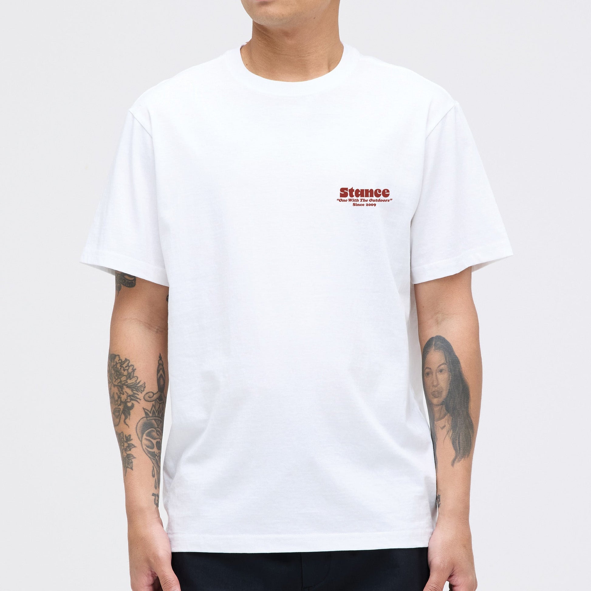 Stance Outdoors T Shirt White|model