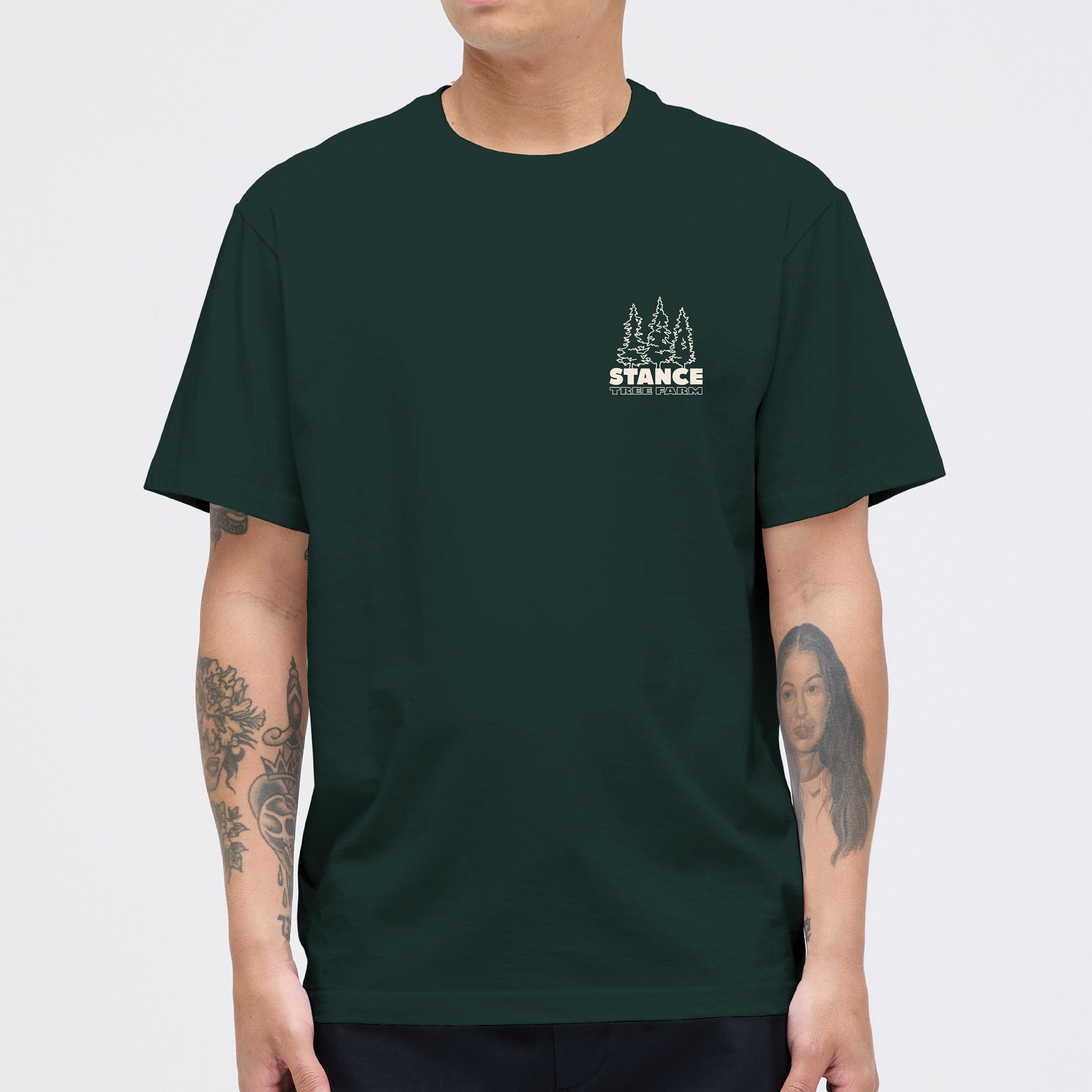 Stance Tree Farm T Shirt Pine|model