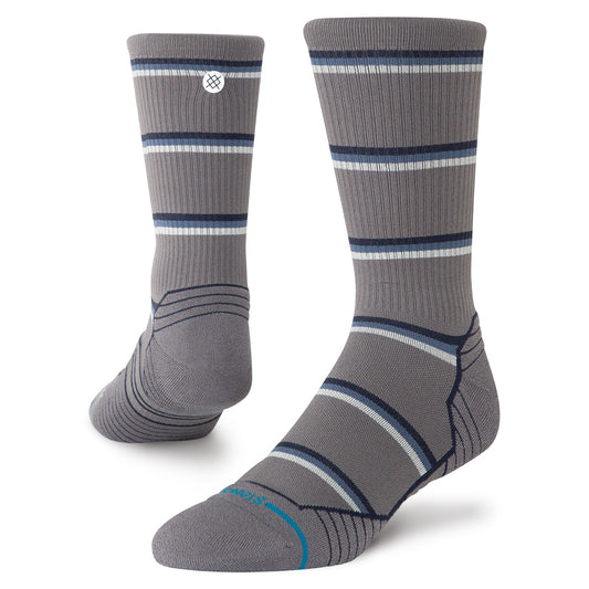 Stance Multistripe Run Ribbed Crew Socken Dunkelgrau 