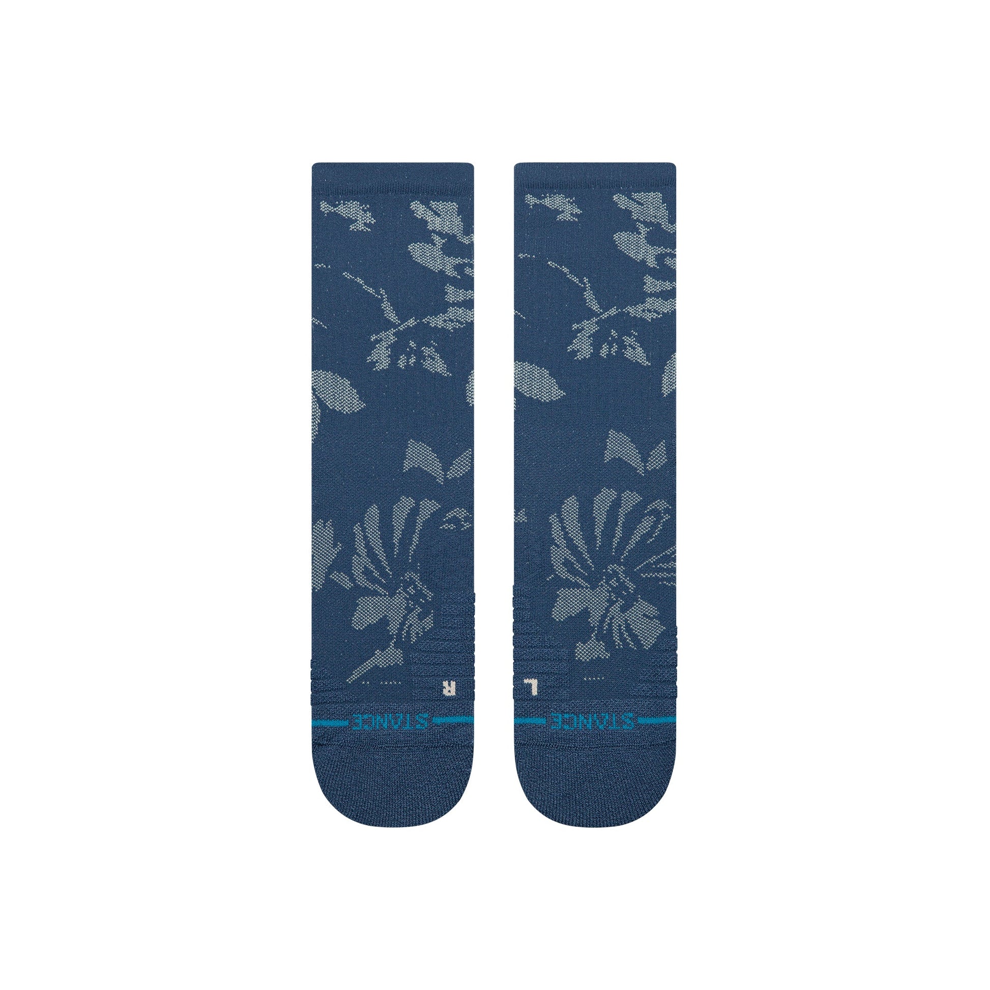 Stance Flora Scan Mid Ribbed Crew Sock Deep Teal