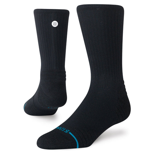 Stance Icon Mid Solid Ribbed Crew Socken Schwarz
