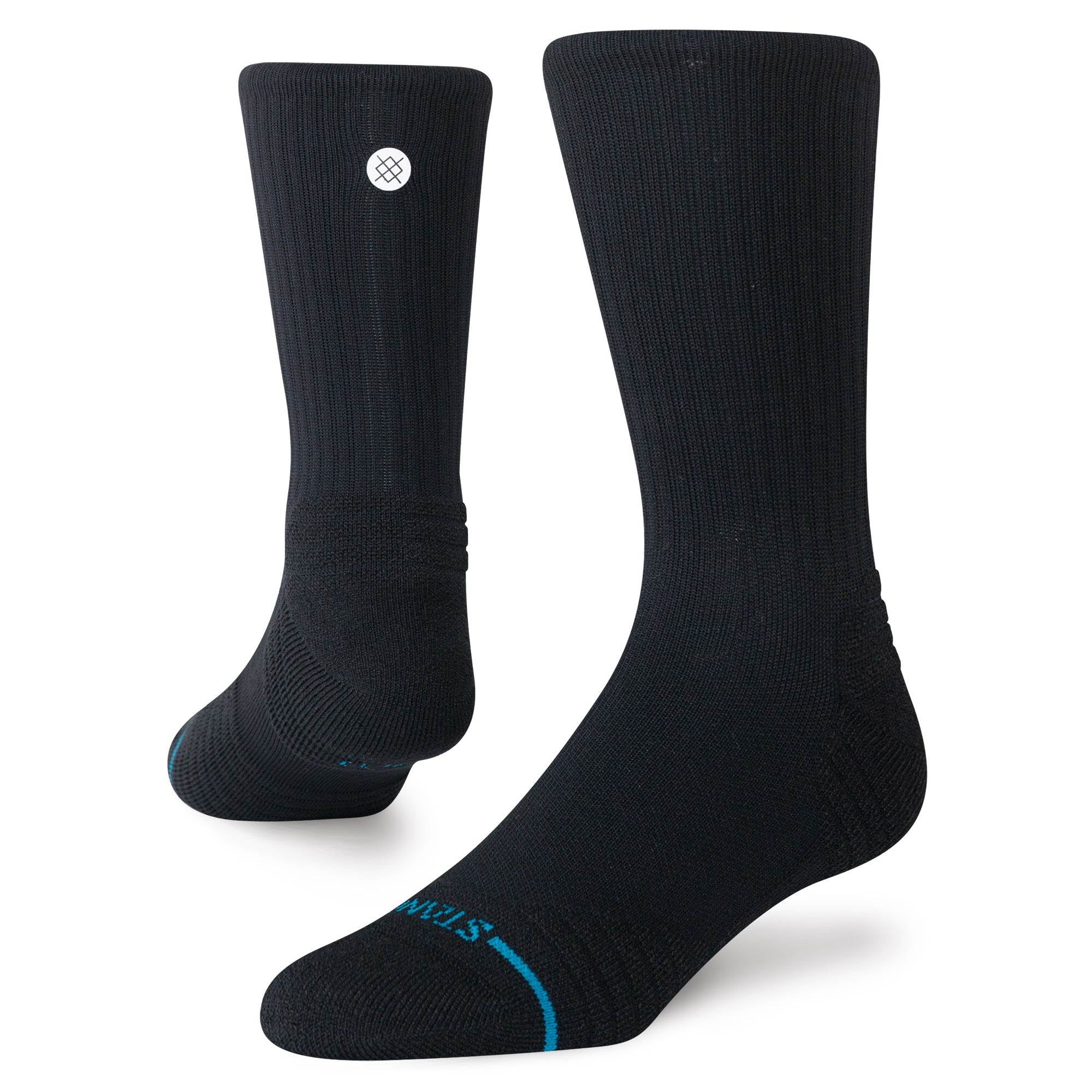 Stance Icon Mid Solid Ribbed Crew Sock Black