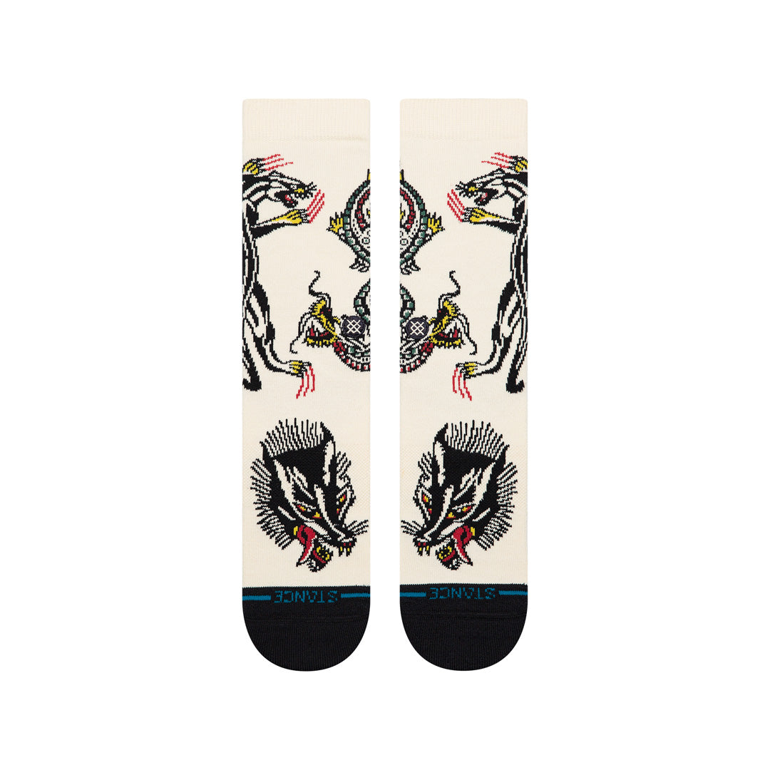 Stance Battle Crew Sock Cream