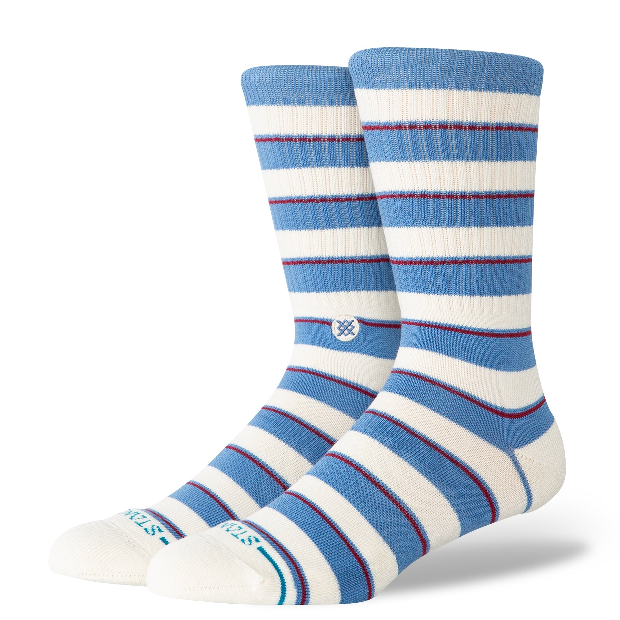 Stance Striped It Crew Sock Capri Blue