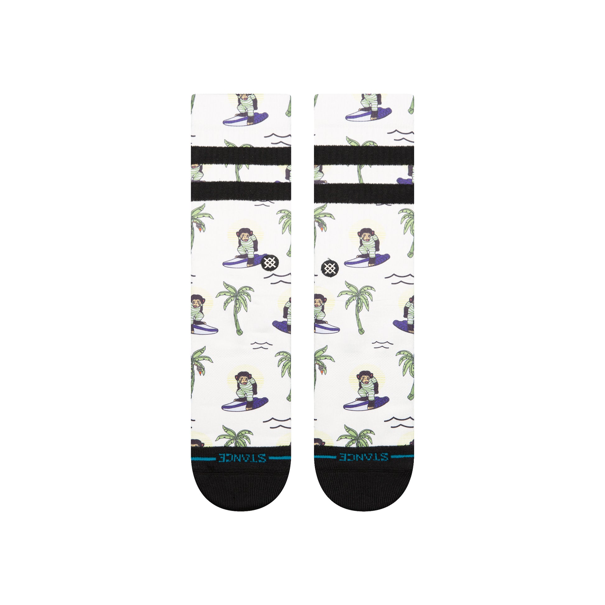 Stance Surfing Monkey Crew Sock White