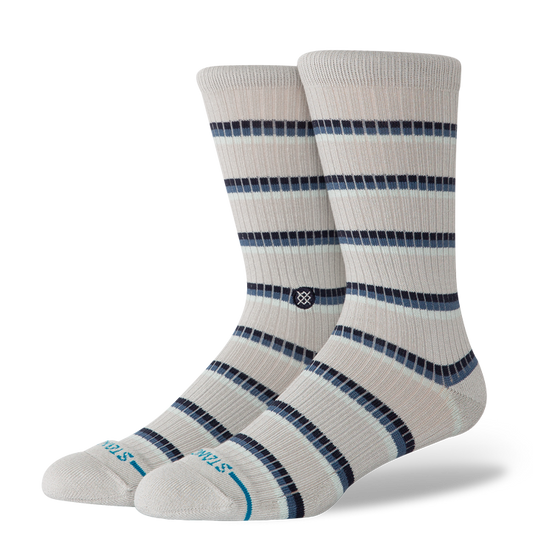 Stance Multistripe Ribbed Crew Socken Grau 