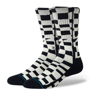 Stance Wave Check Crew Sock Black