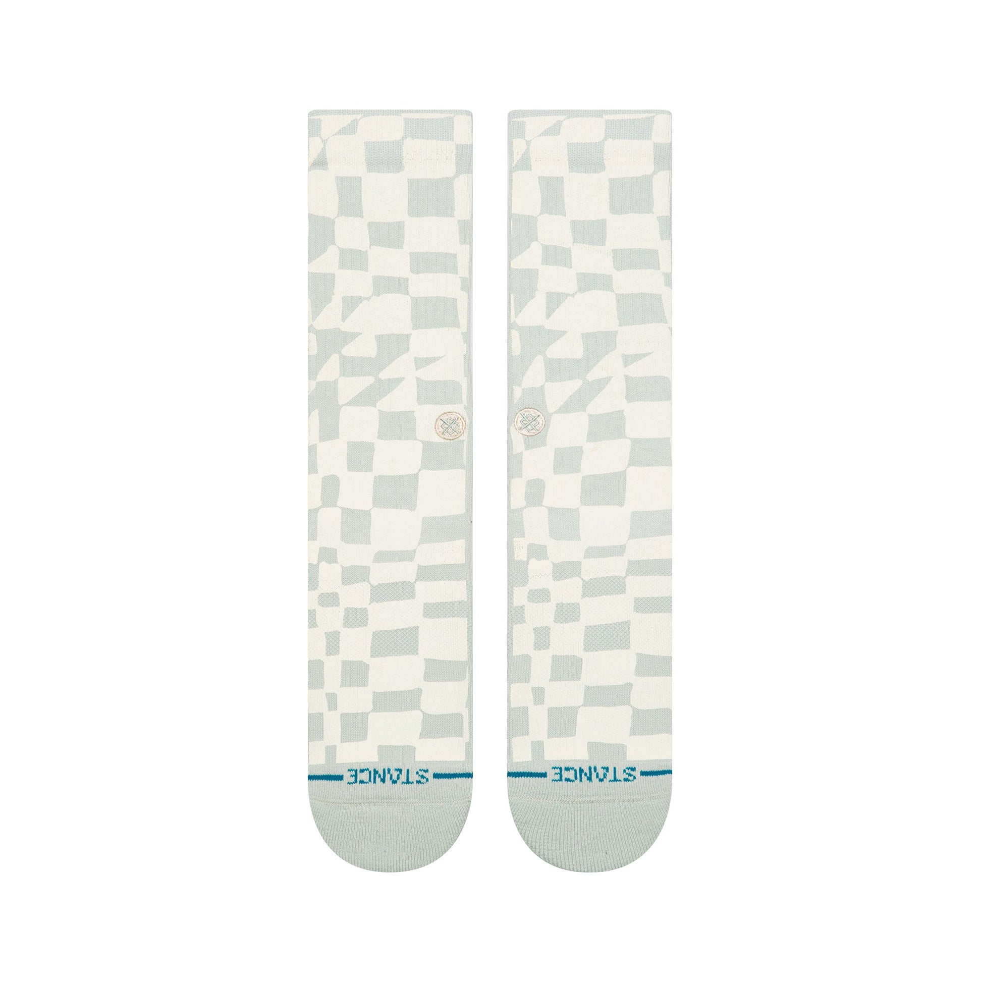 Stance Wave Check Crew Sock Pale Blue