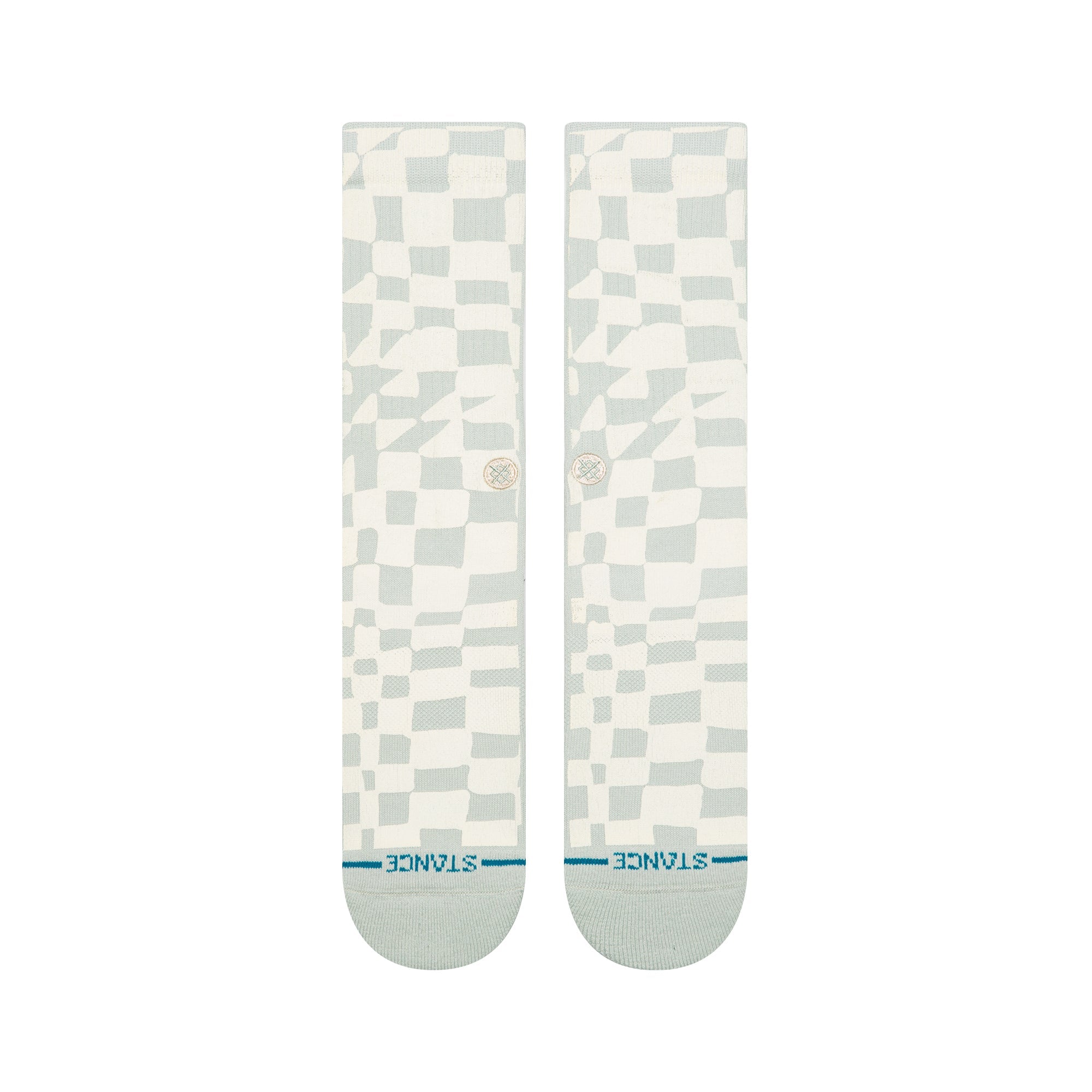 Stance Wave Check Crew Sock Pale Blue