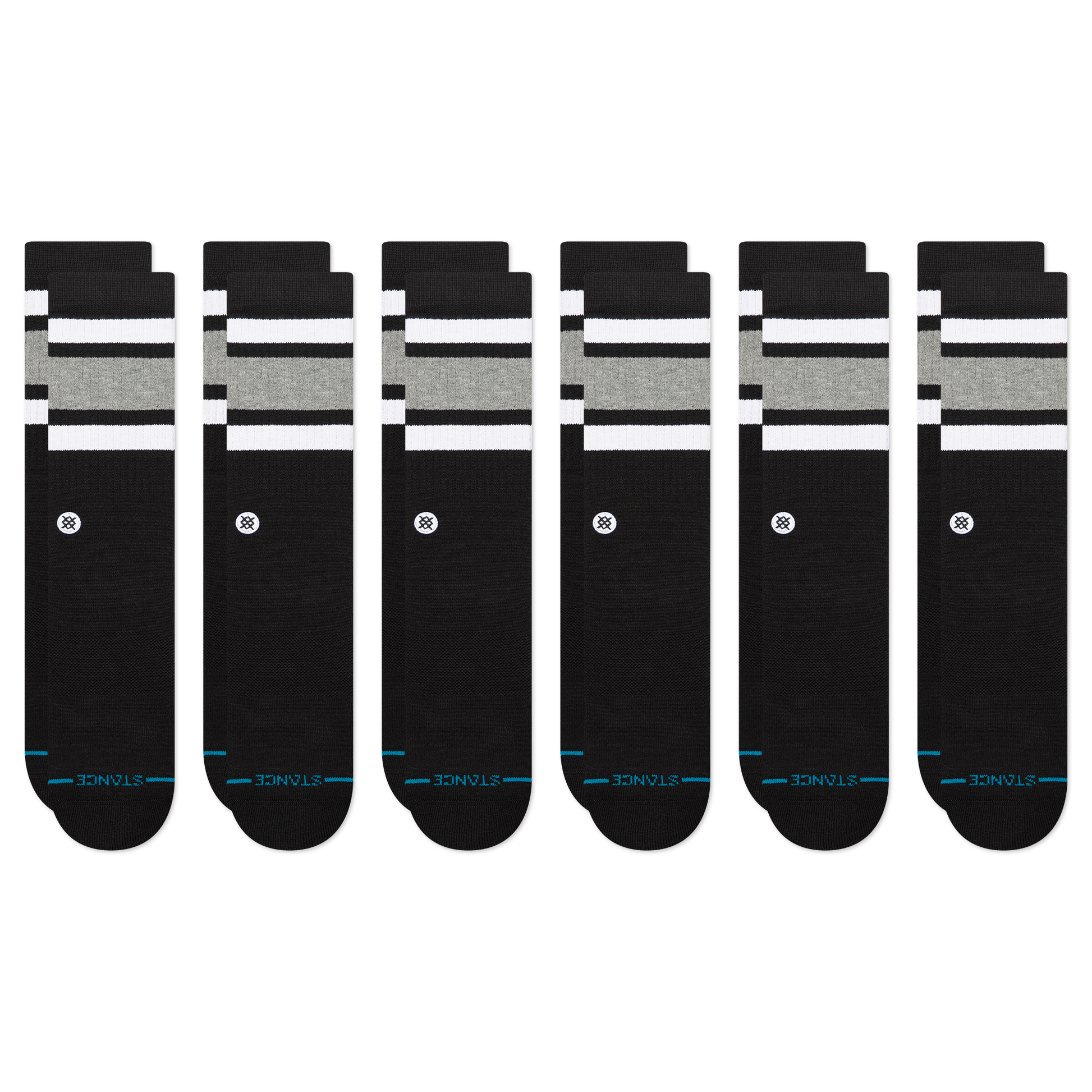 Stance Lifestyle Boyd Crew Socken 6er Pack Schwarz