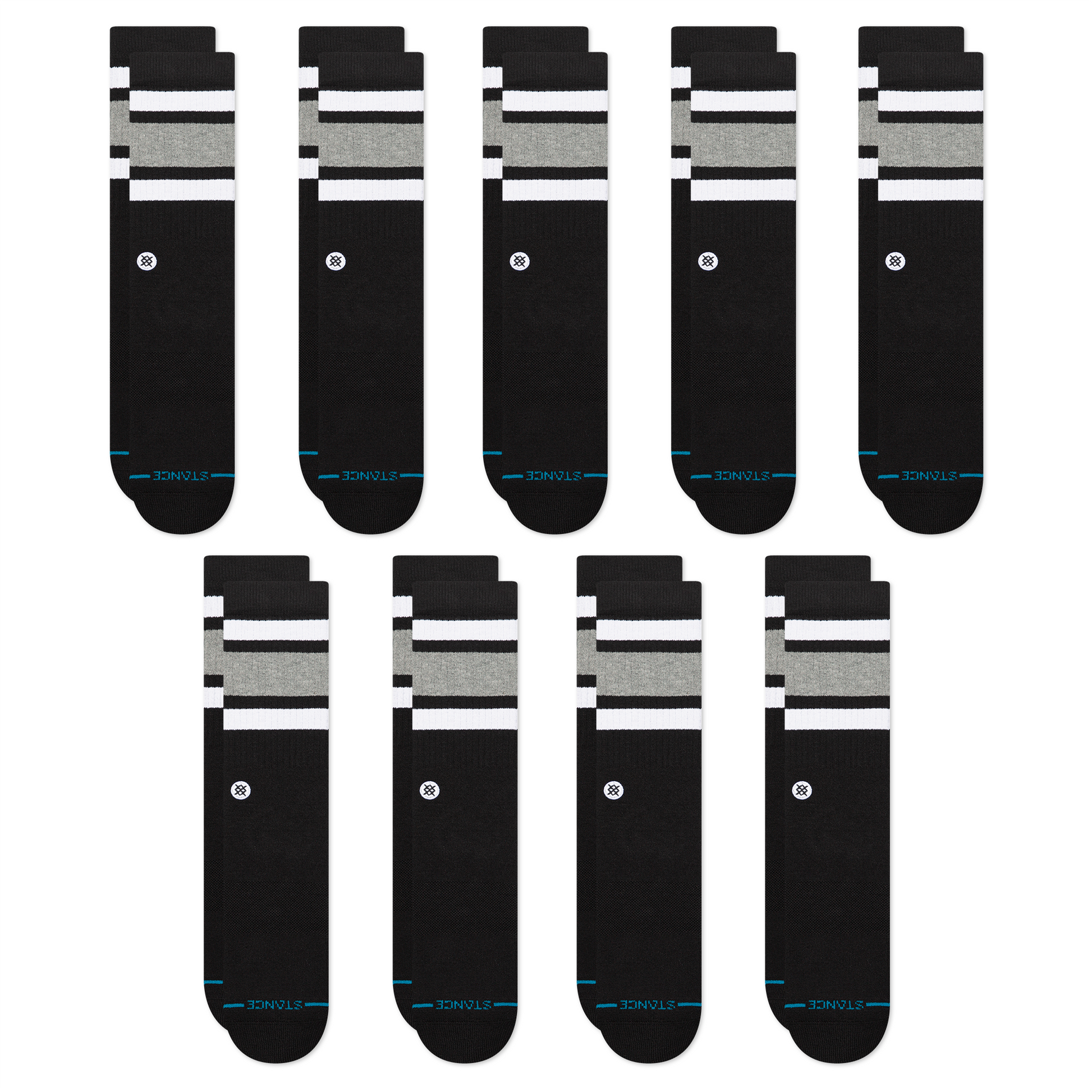 Stance Lifestyle Boyd Crew Socken 9er Pack Schwarz