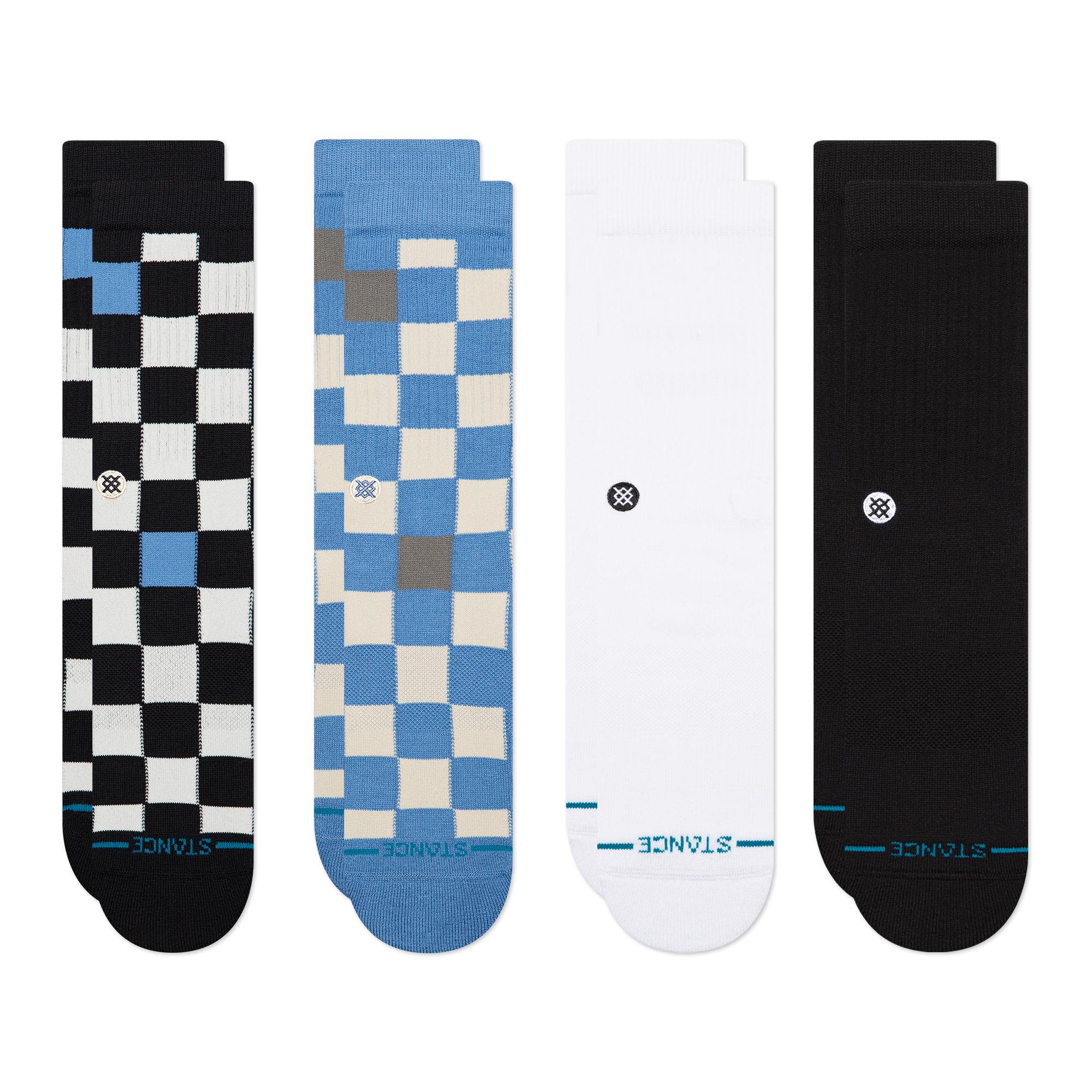 CHEF CHECK AND ICON CREW SOCKEN 4ER PACK