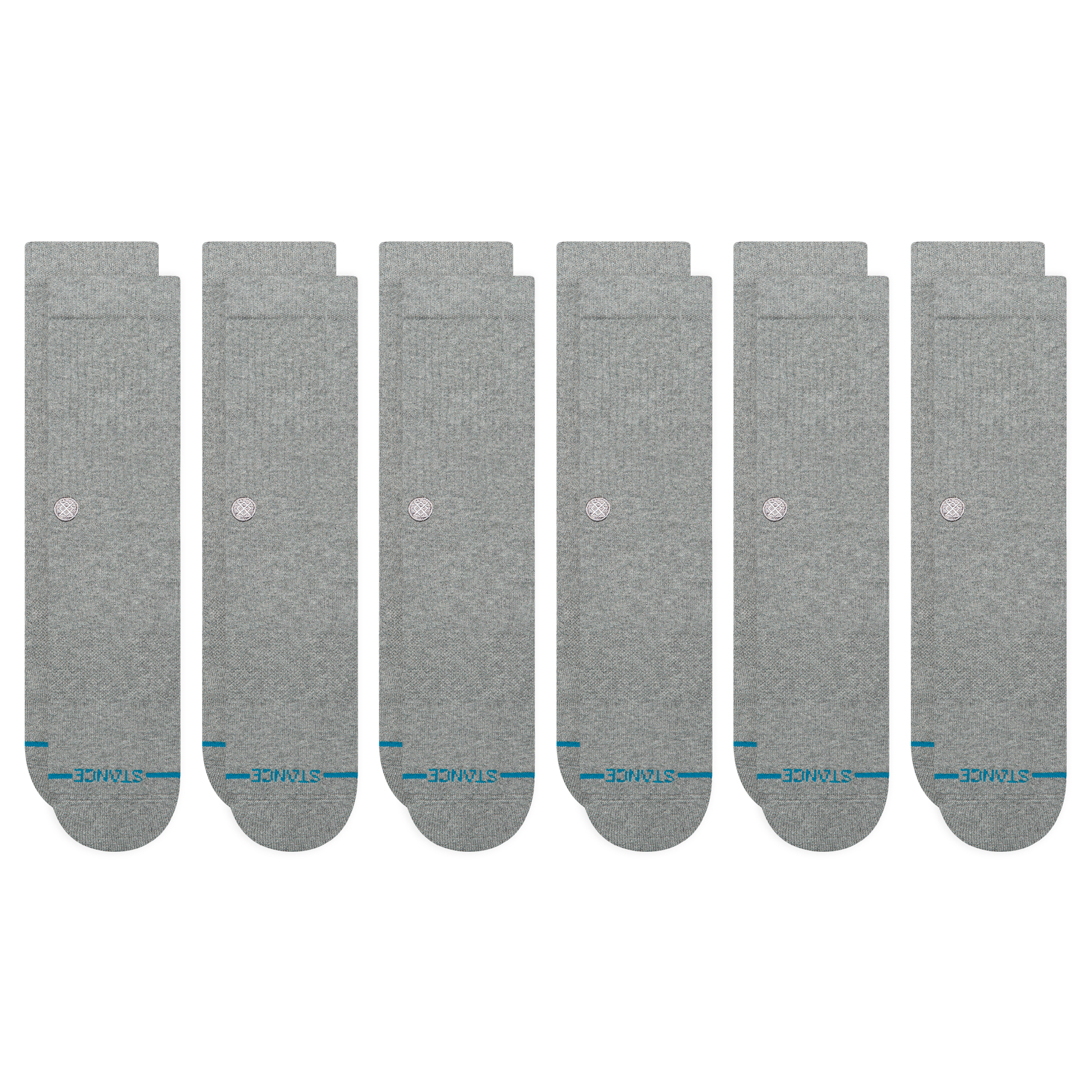 Stance Icon Crew Socken 6er Pack Heidegrau