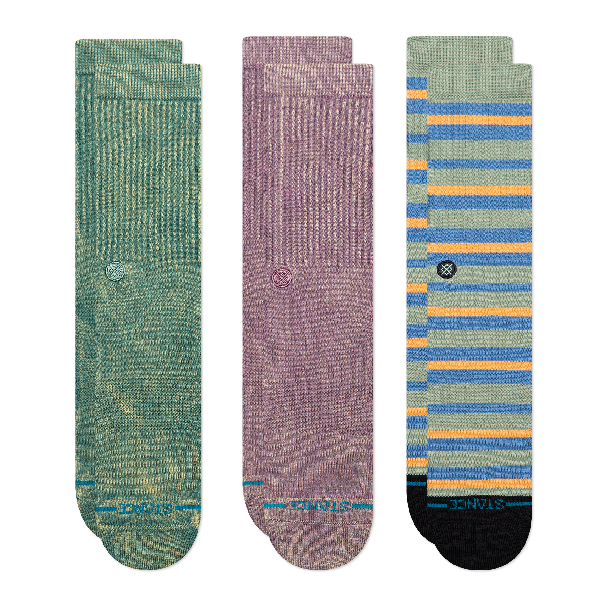 Stance Icon Dyed and Lifestyle Crew Sock 3 Pack Multi