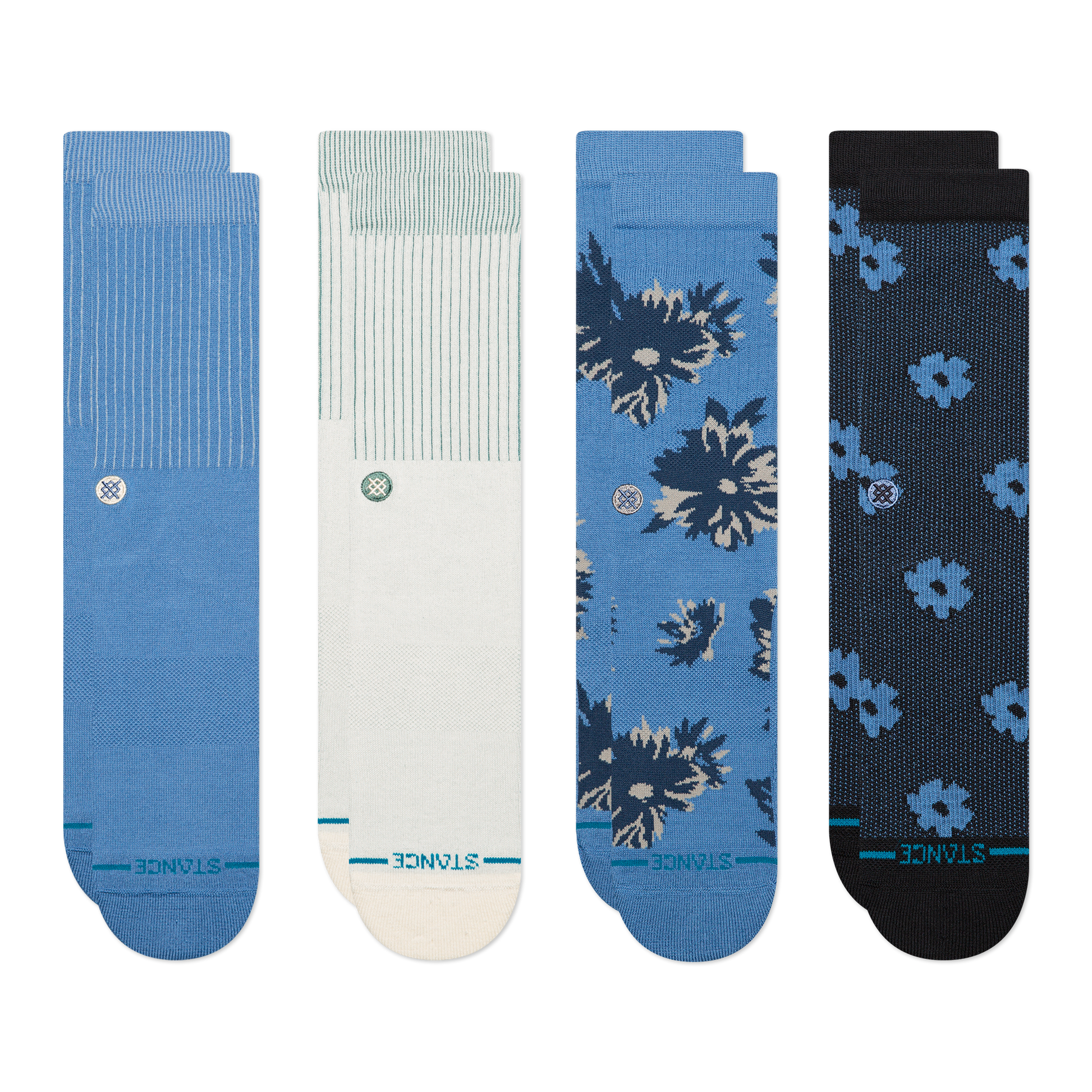 Stance Icon Pop and Lifestyle Crew Sock 4 Pack Multi