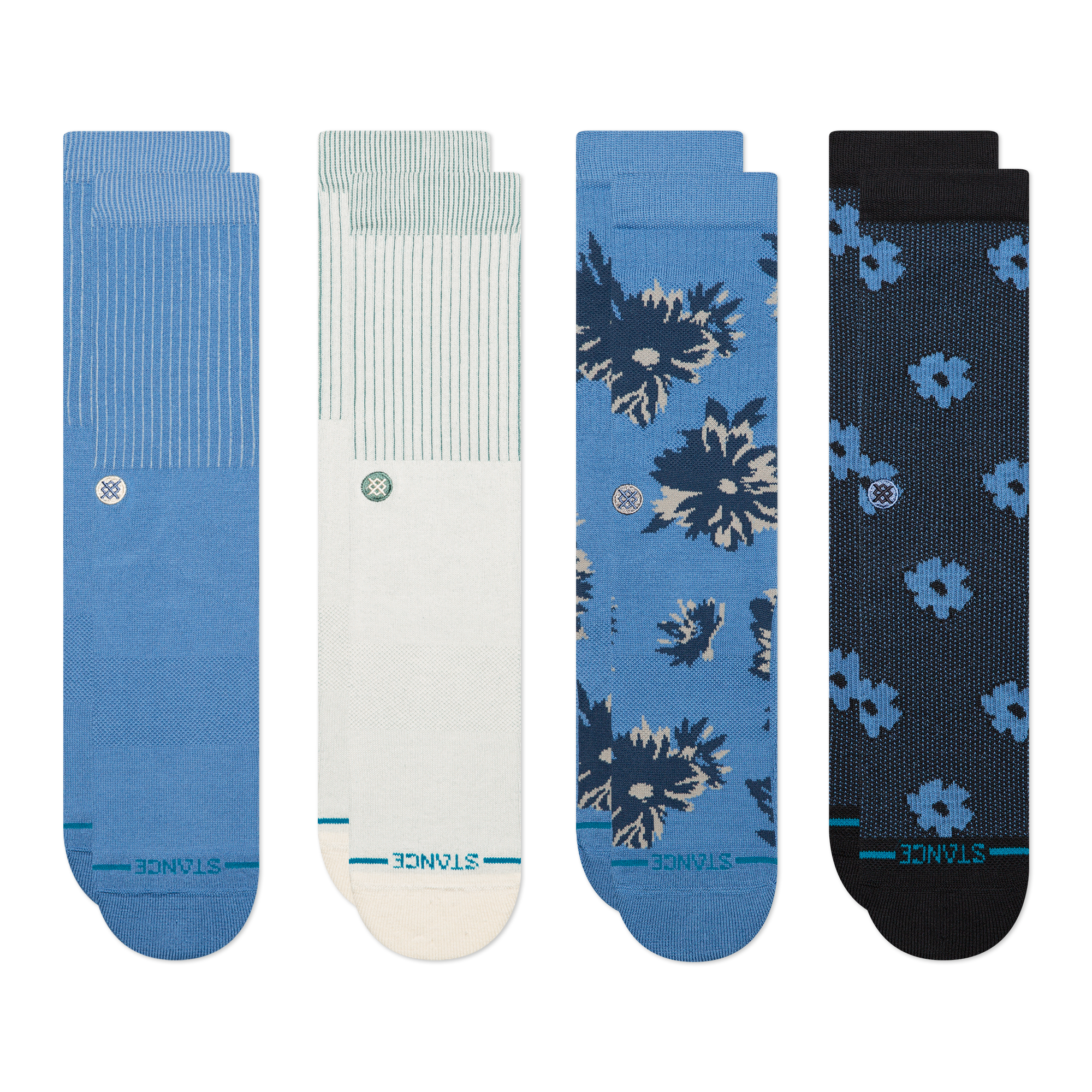 Stance Icon Pop and Lifestyle Crew Sock 4 Pack Multi