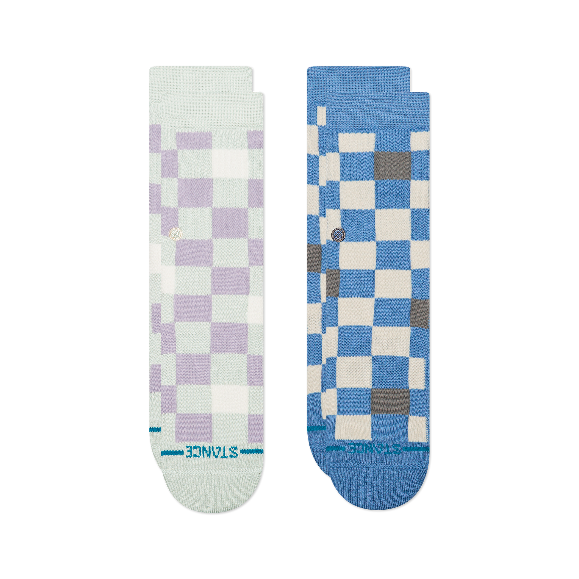 Stance Kids Chef Check Crew Sock 2 Pack Lilac