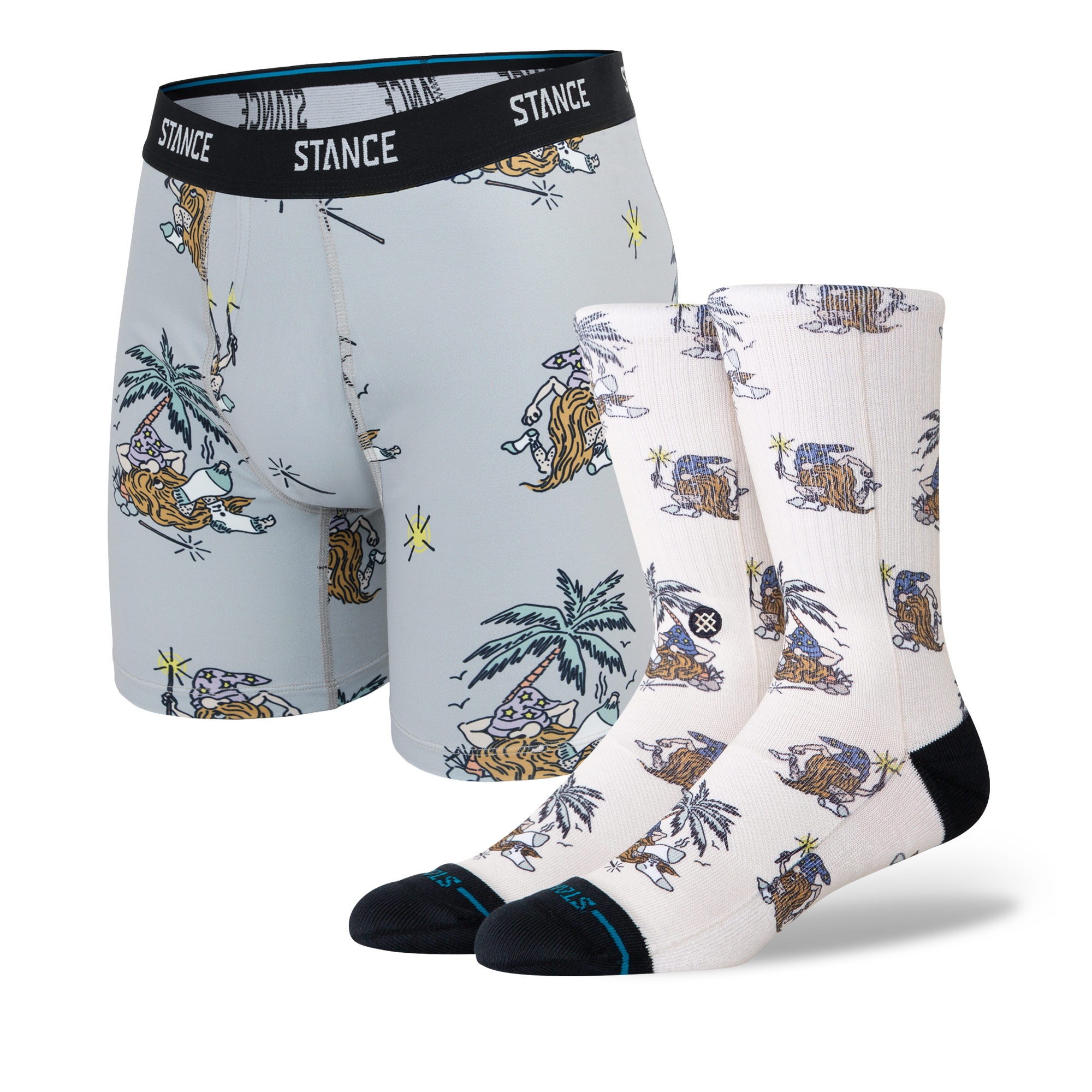 Stance Magic Castaway Crew and Boxer Brief 2 Pack Grey
