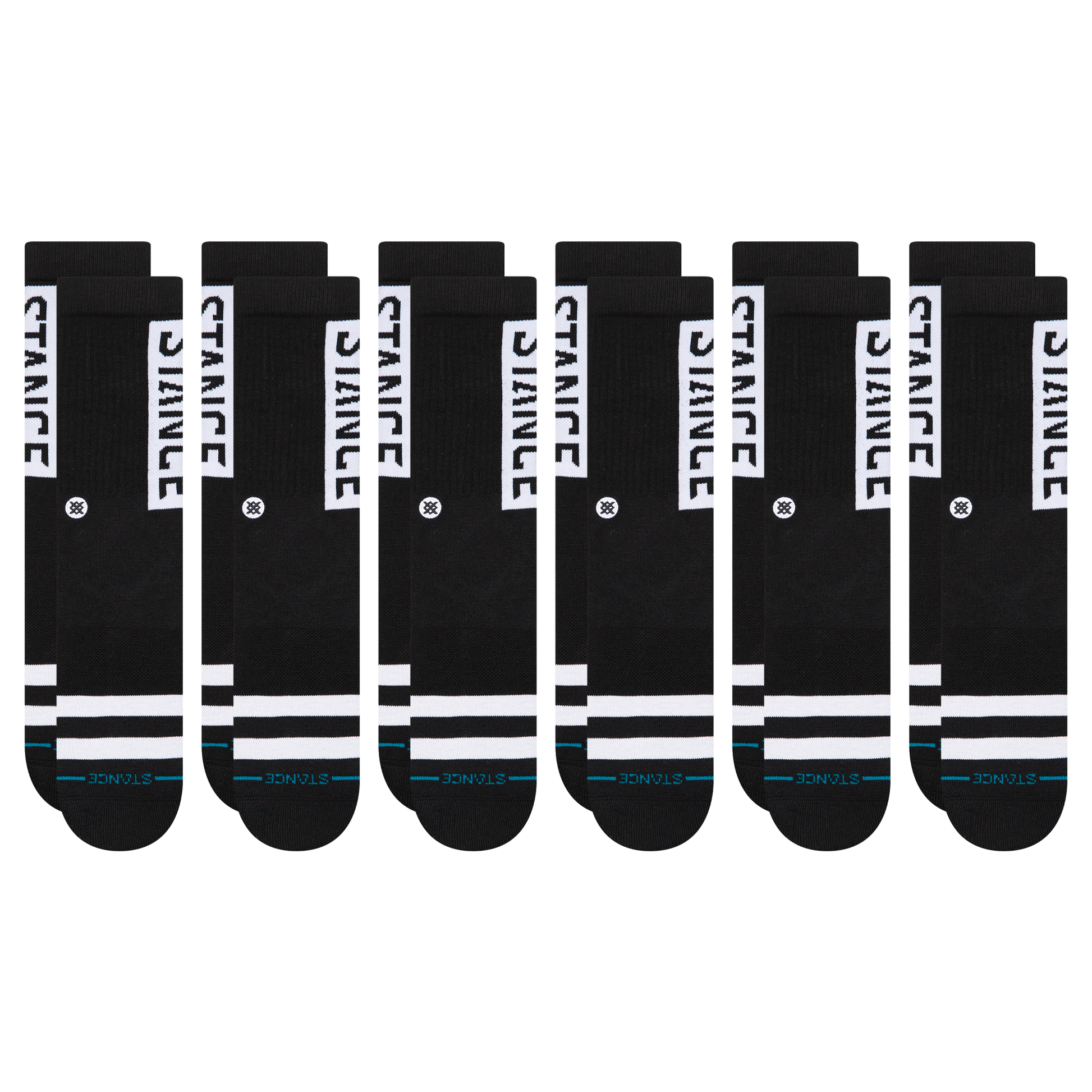 Stance OG Crew Socken 6er Pack Schwarz